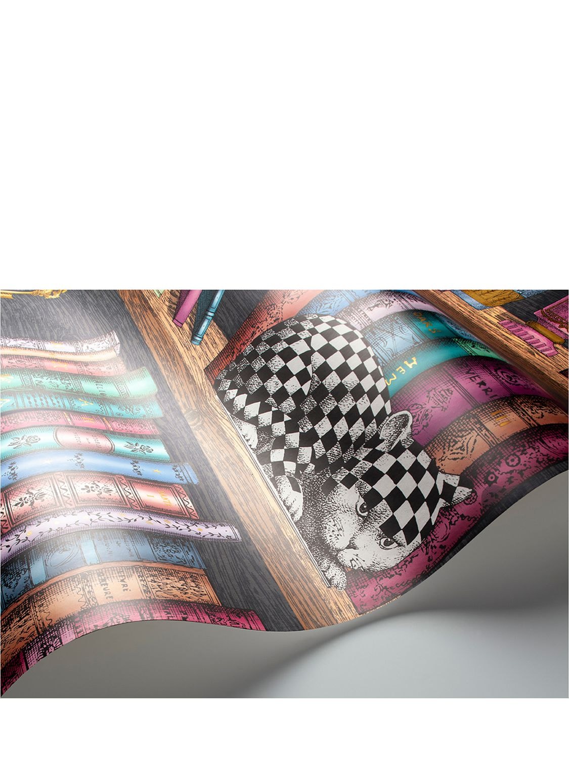 Shop Fornasetti Libreria Wallpaper In Multicolor