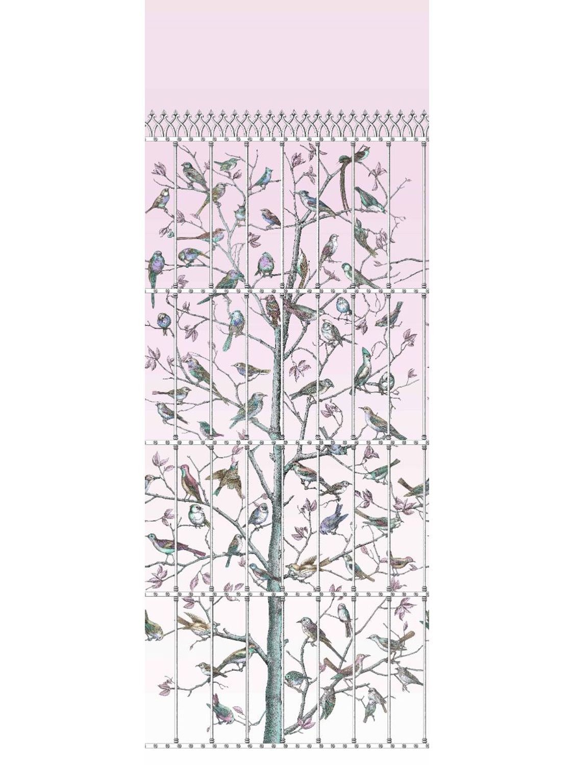 Fornasetti Uccelli Wallpaper In Pink,multi
