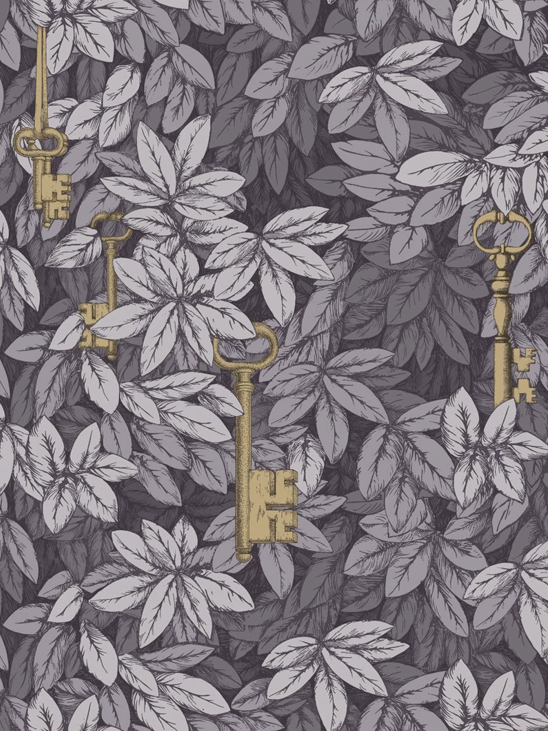 Fornasetti Chiavi Segrete Wallpaper In Slate Blue/grey