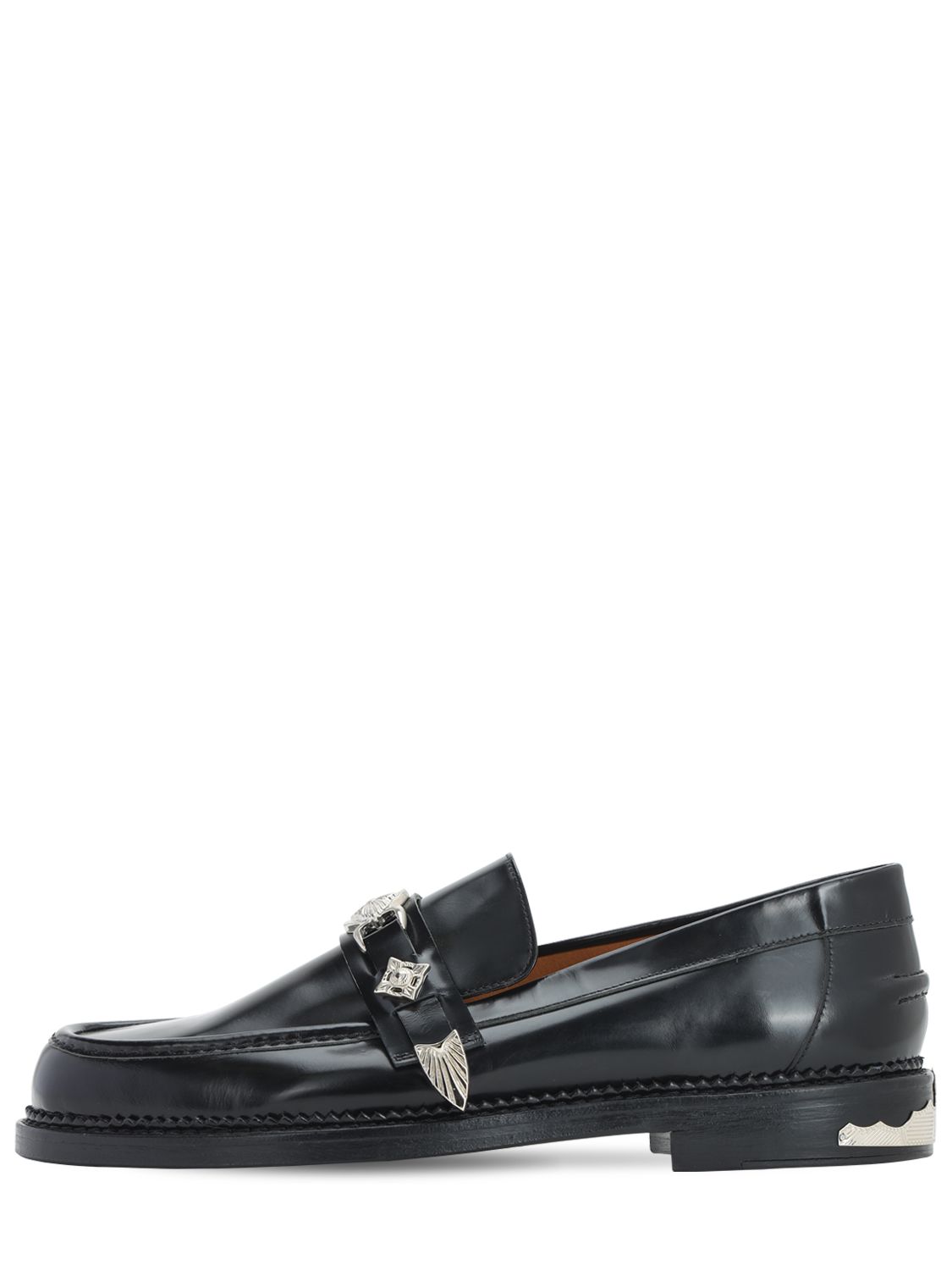Toga Virilis Western Buckle Strap Loafers In Black