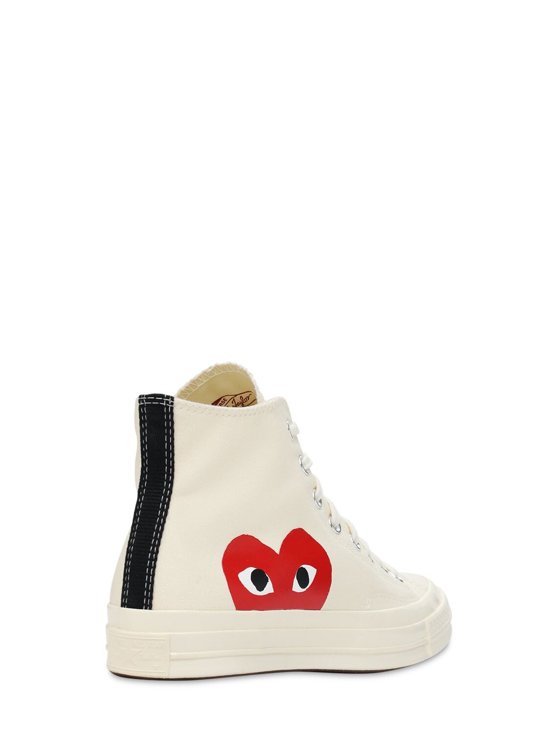 Shop Comme Des Garçons Play Play Converse Cotton High Sneakers In Off-white