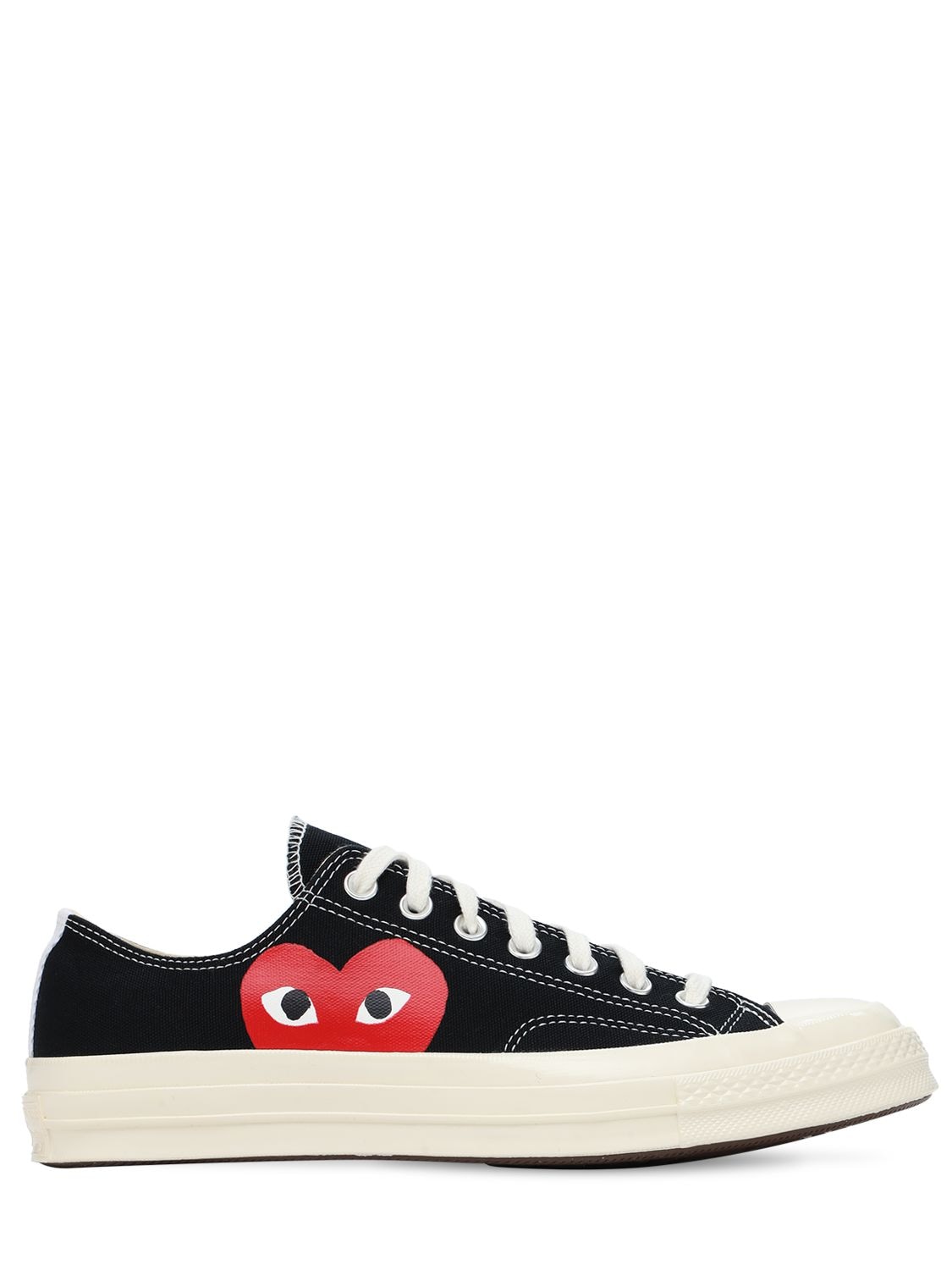 Comme Des Garçons Play Play Converse Cotton Low Sneakers In Black