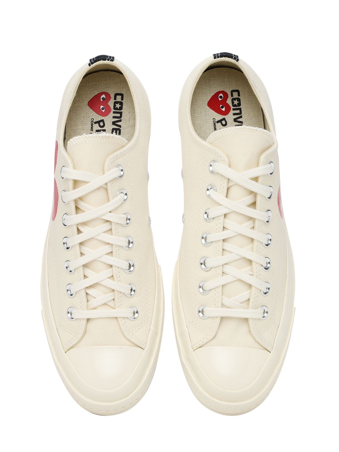 Shop Comme Des Garçons Play Play Converse Cotton Low Sneakers In Off-white