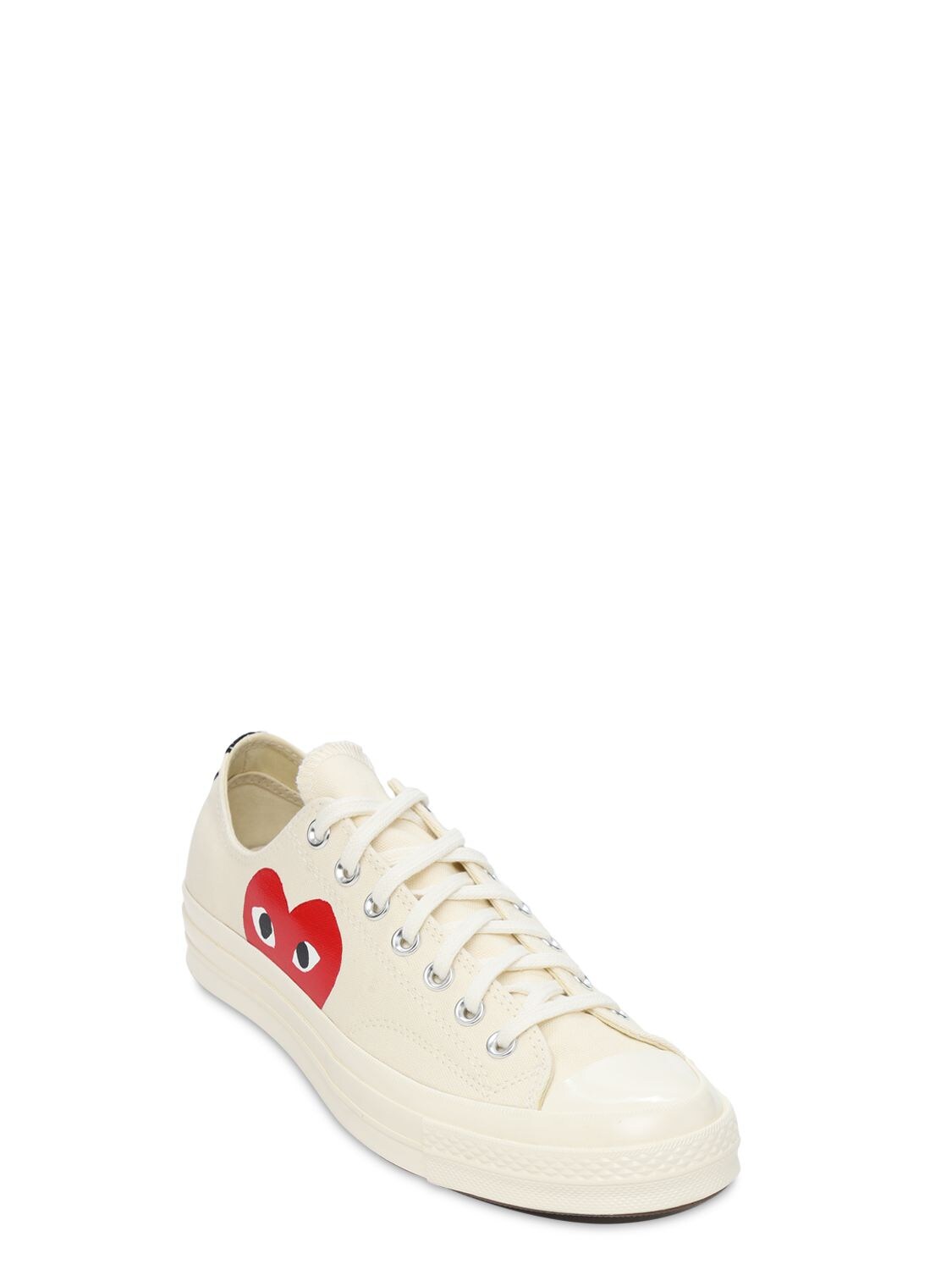 Shop Comme Des Garçons Play Play Converse Cotton Low Sneakers In Off-white