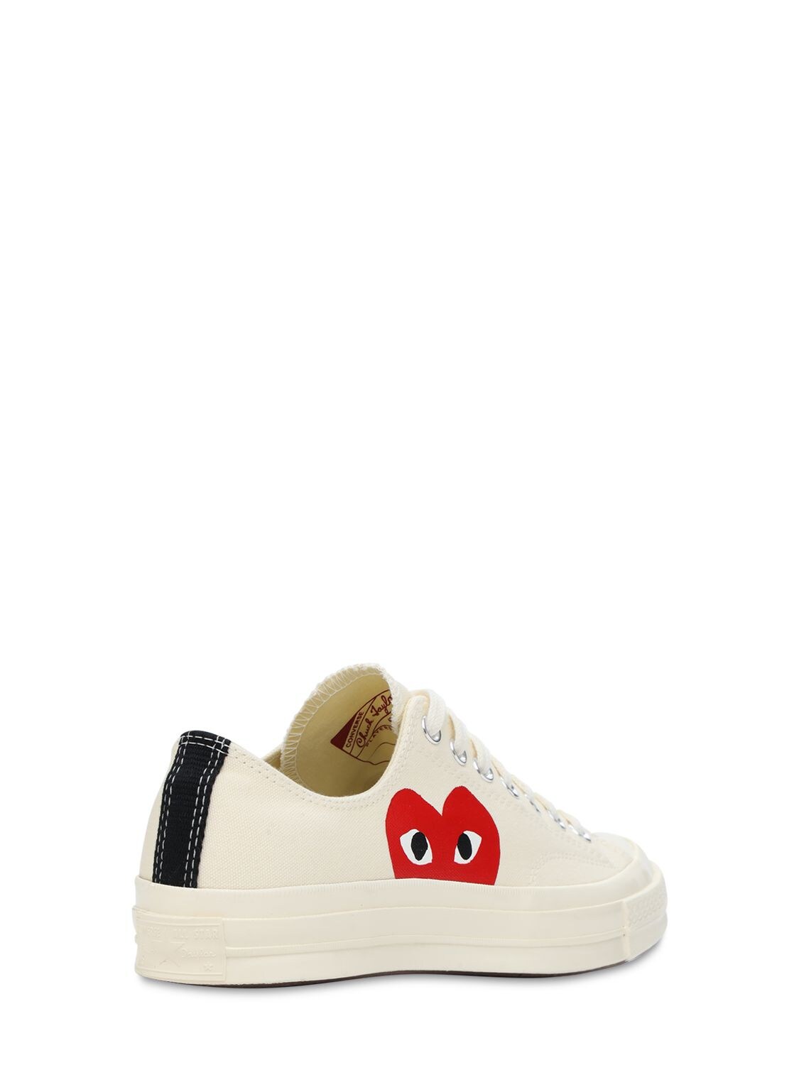 Shop Comme Des Garçons Play Play Converse Cotton Low Sneakers In Off-white