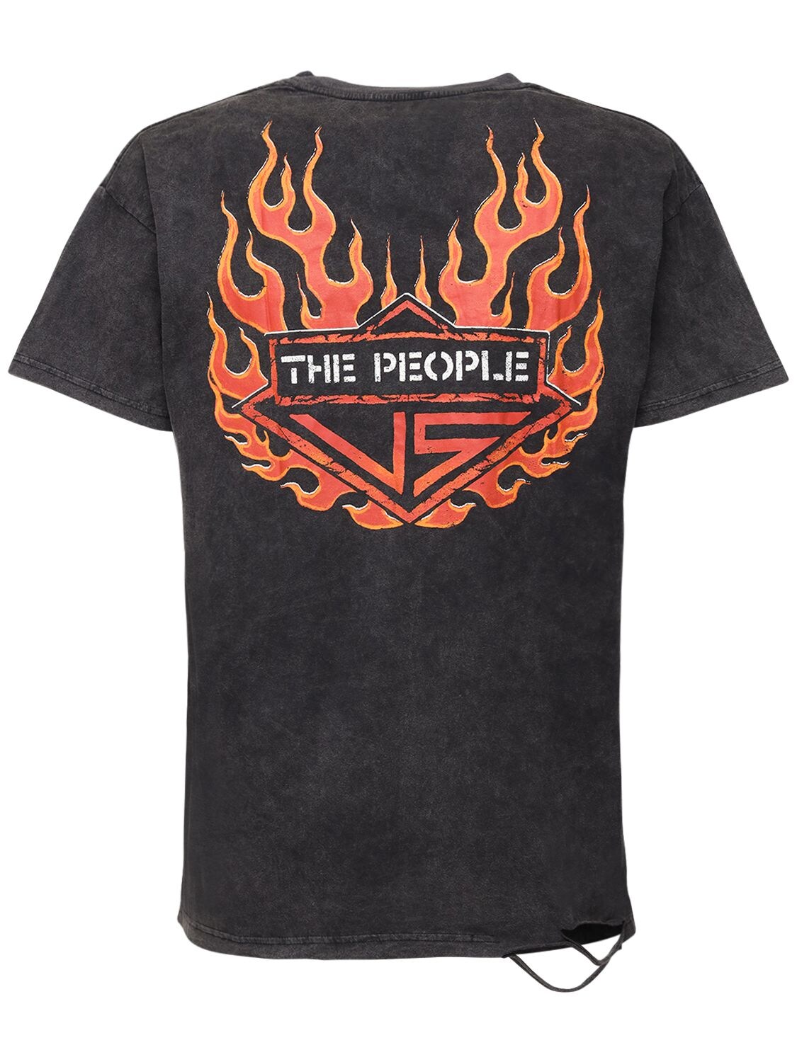 The People Vs Flame Printed Cotton T-shirt In Black