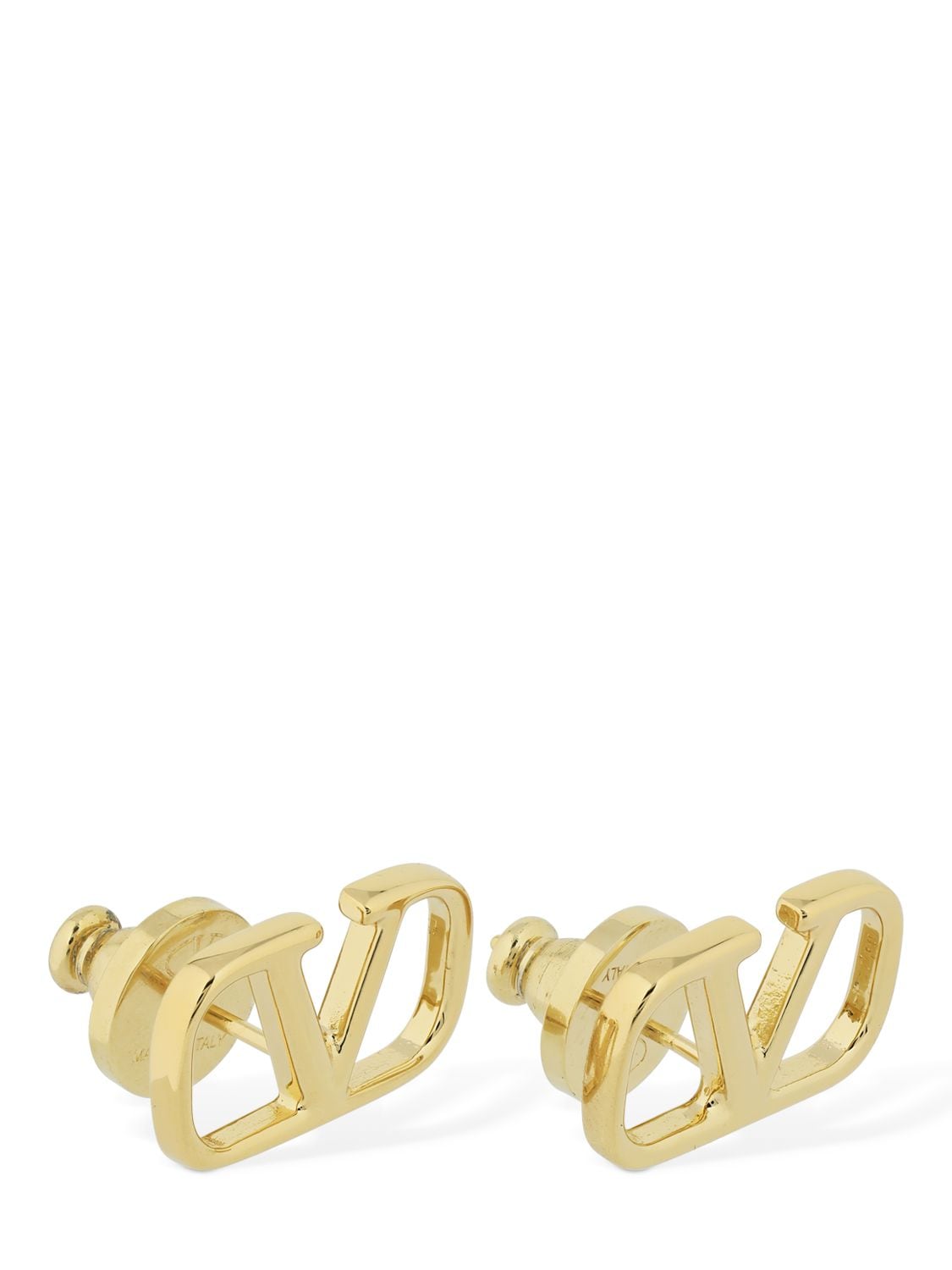 Shop Valentino 1.5cm V Logo Stud Earrings In Gold