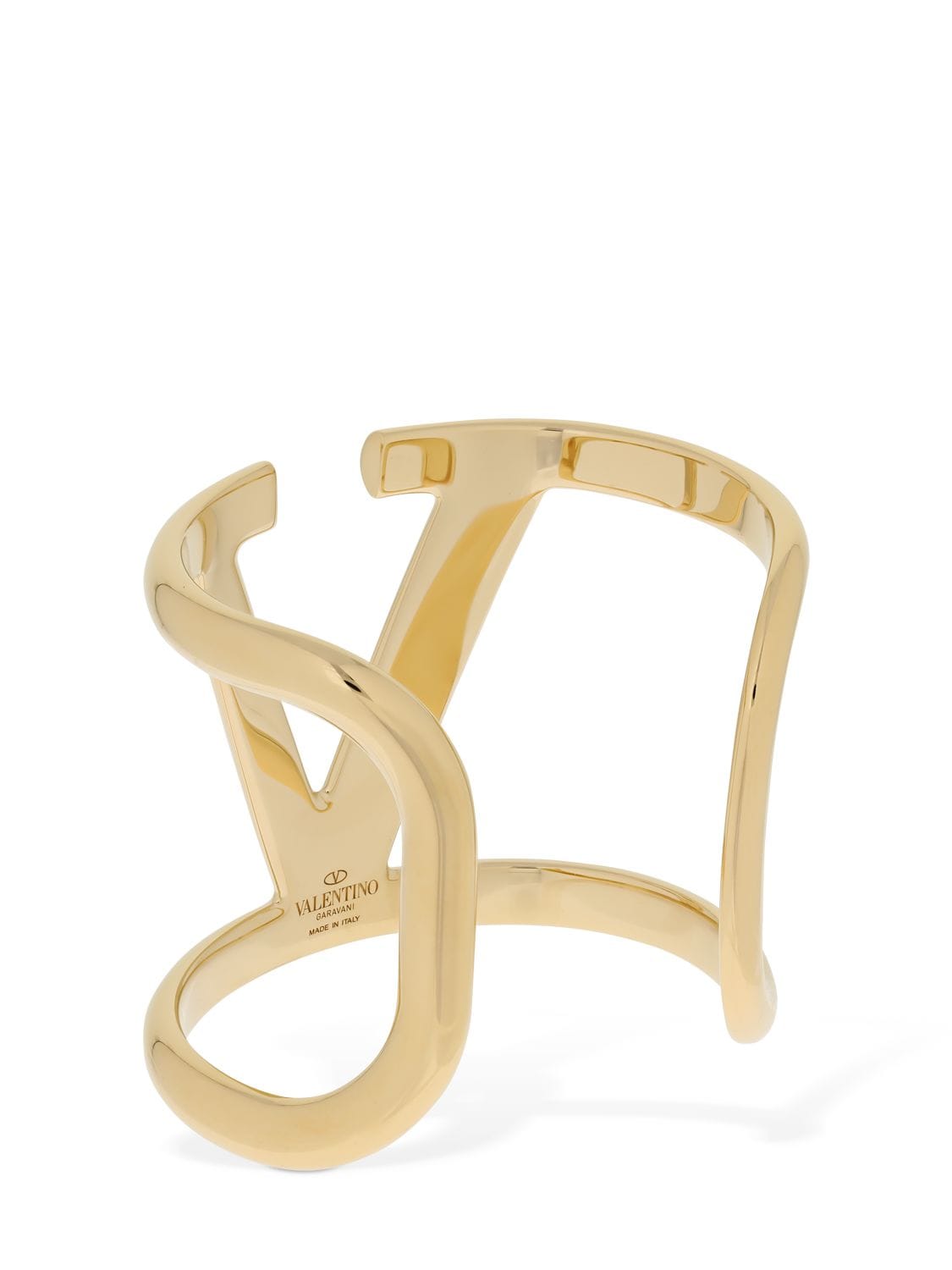 Shop Valentino V Logo Signature Cuff Bracelet In Gold