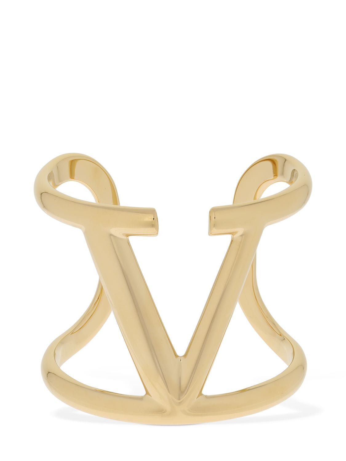 Shop Valentino V Logo Signature Cuff Bracelet In Gold