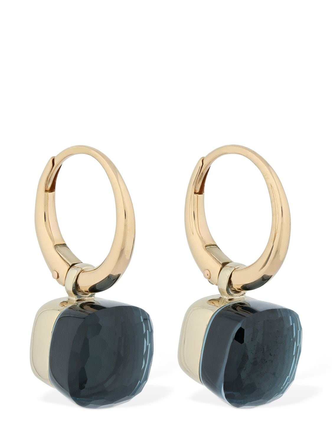 Pomellato Nudo 18kt Gold Earrings W/ Blue Topaz In Gold,blue