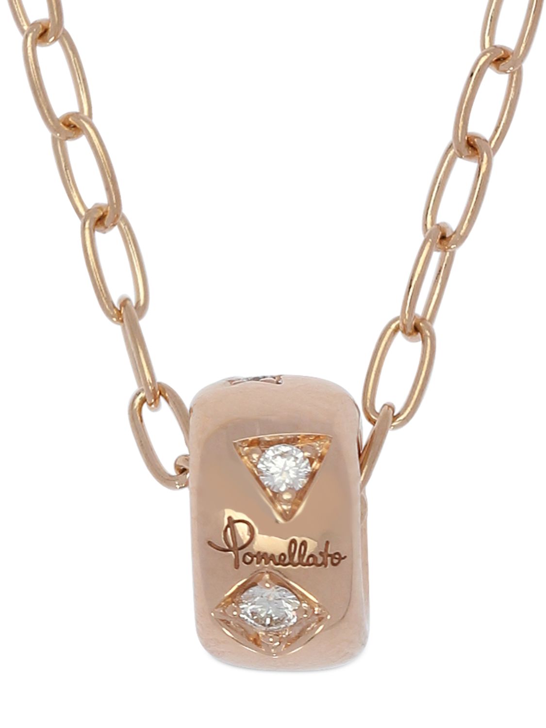 Pomellato Iconica 18kt & Diamond Charm Necklace In Rose Gold ModeSens