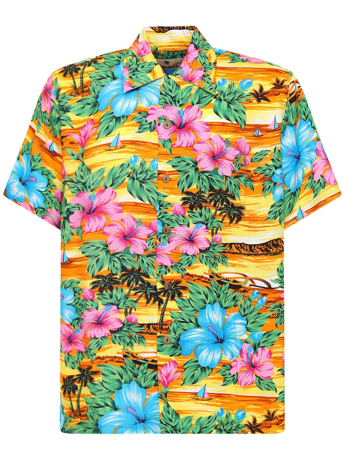 Karmakula San Andres Yellow Printed Hawaiian Shirt