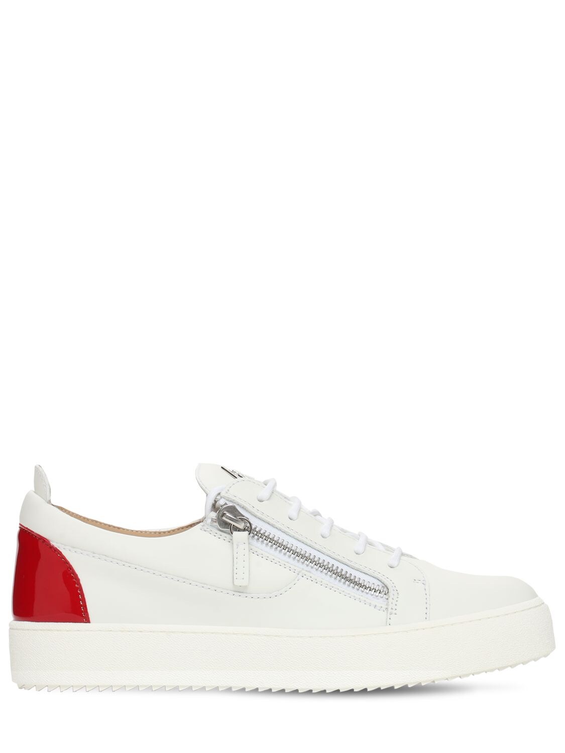 Giuseppe Zanotti Men's May London Patent Leather Low-top Sneakers In White,red