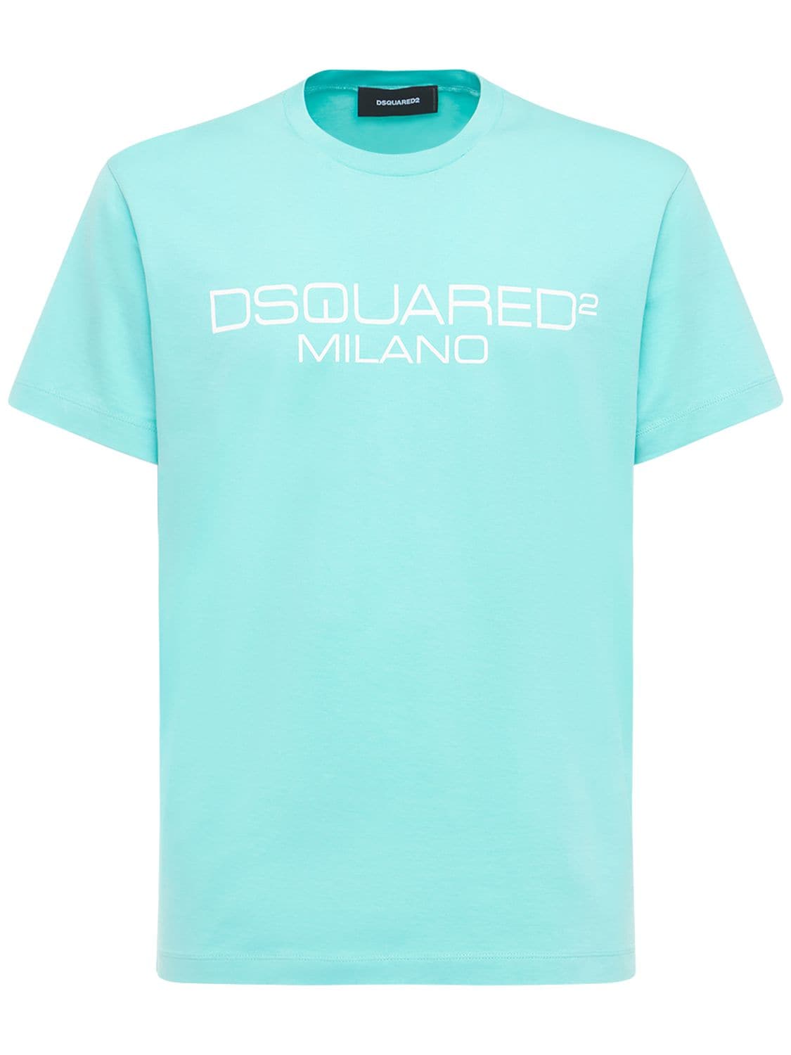 Dsquared2 Printed Cool Fit Cotton Jersey T-shirt In Green