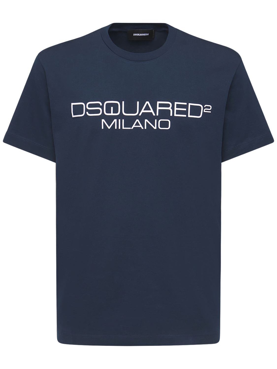 Dsquared2 Printed Cool Fit Cotton Jersey T-shirt In Navy