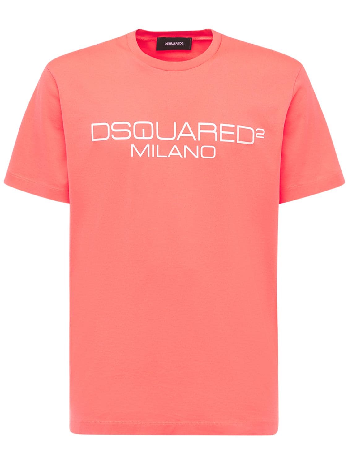 Dsquared2 Printed Cool Fit Cotton Jersey T-shirt In Pink