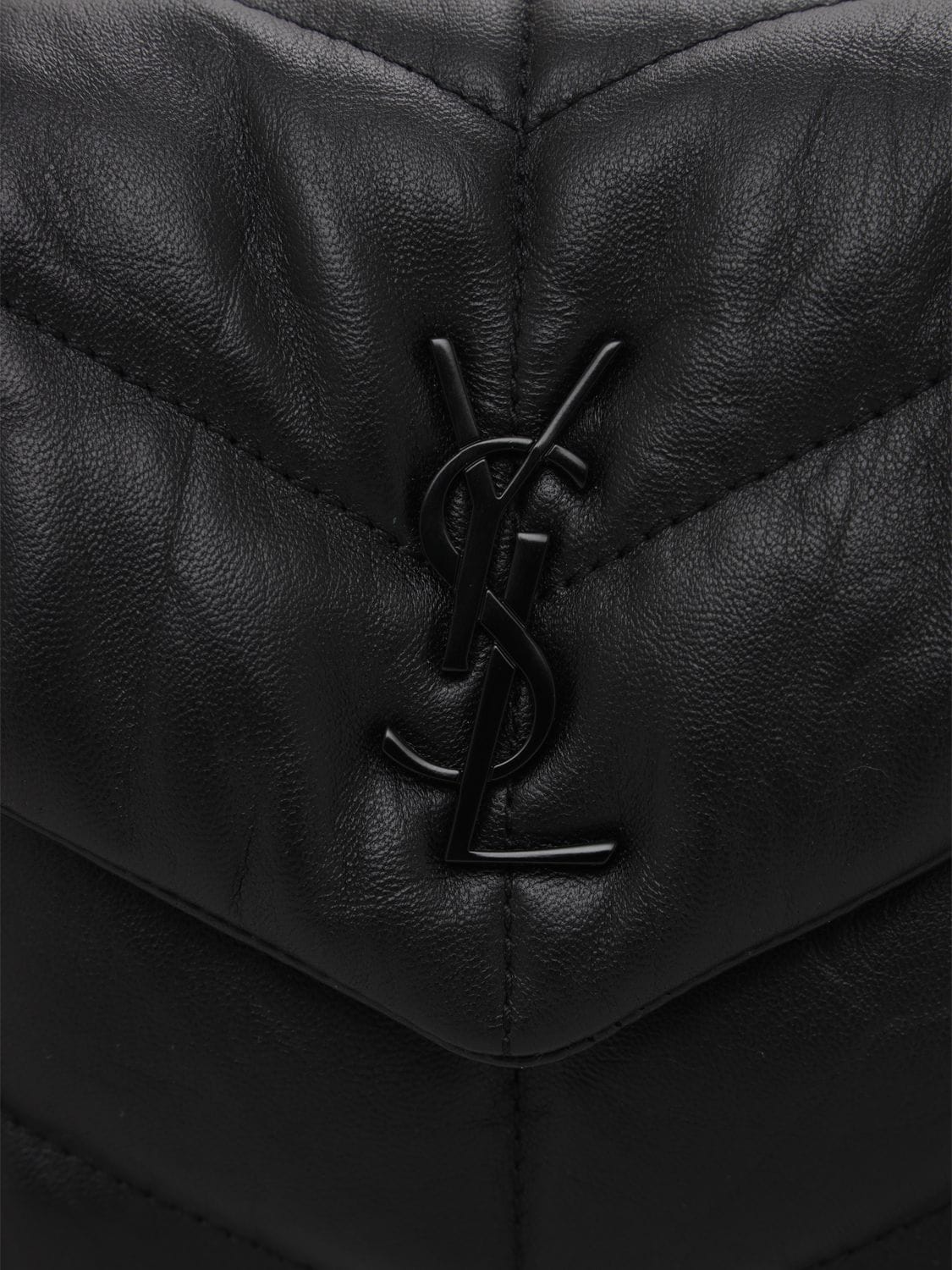 Shop Saint Laurent Small Puffer Leather Shoulder Bag In Black
