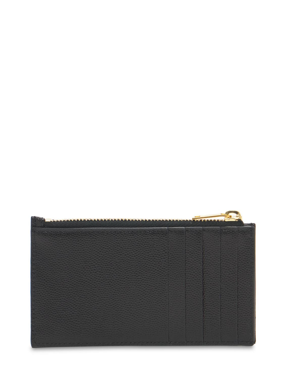 Shop Saint Laurent Monogram Grained Leather Zip Card Case In Black
