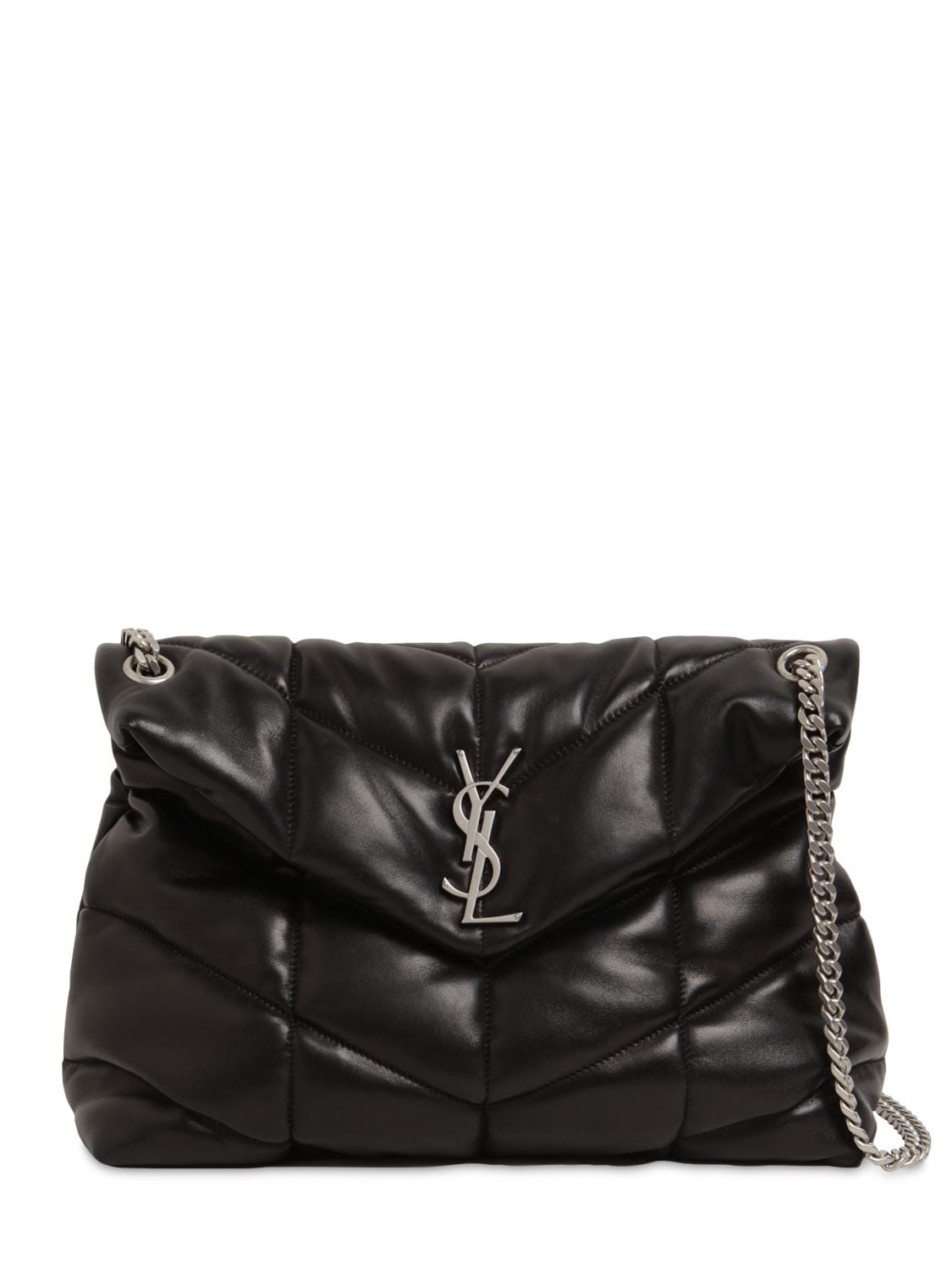 Saint Laurent Small Loulou Quilted Leather Bag In Black