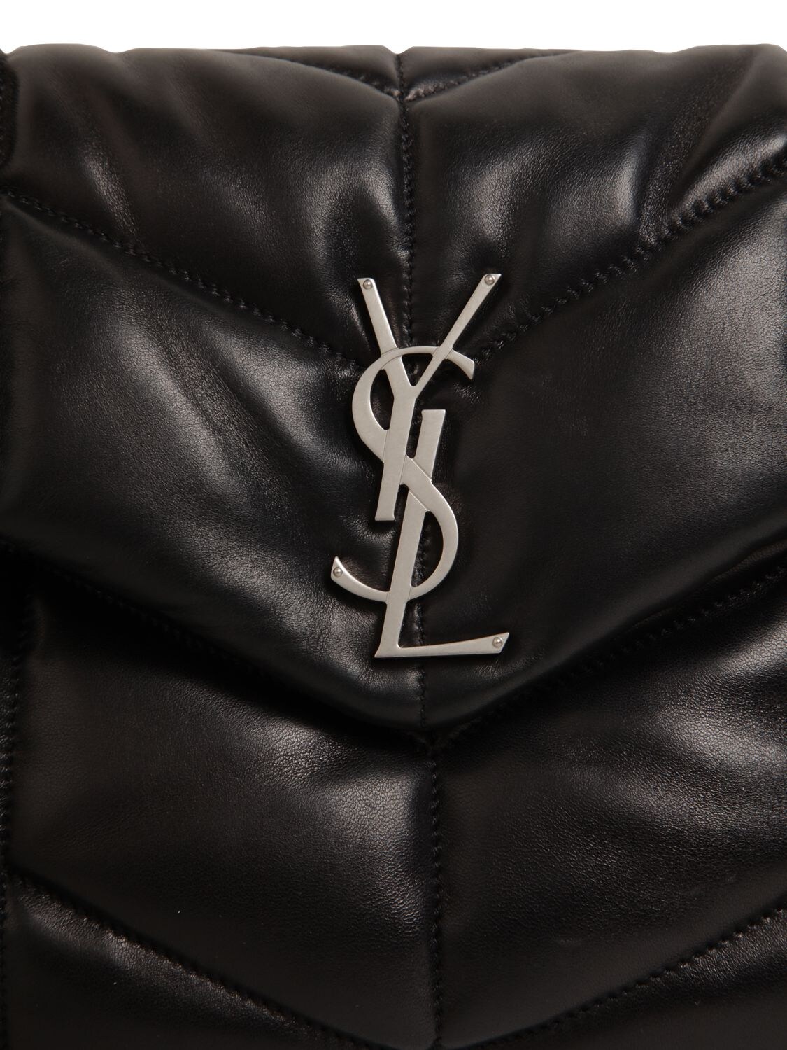 Shop Saint Laurent Small Puffer Leather Shoulder Bag In Black