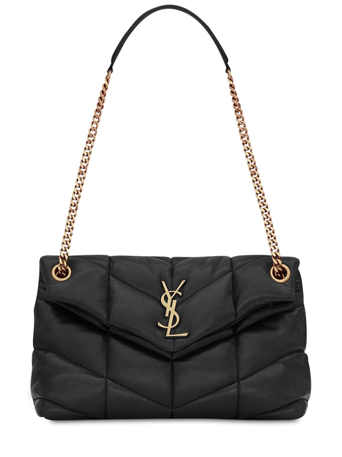 Saint Laurent Small Kate Embossed Leather Bag W/tassel In Black