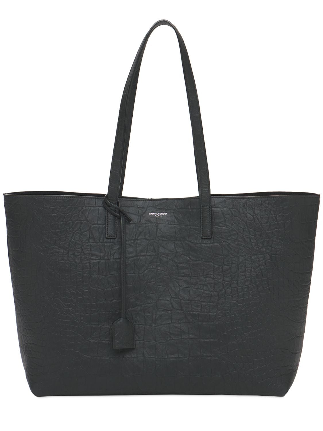 Unstructured Croc Embossed Leather Tote