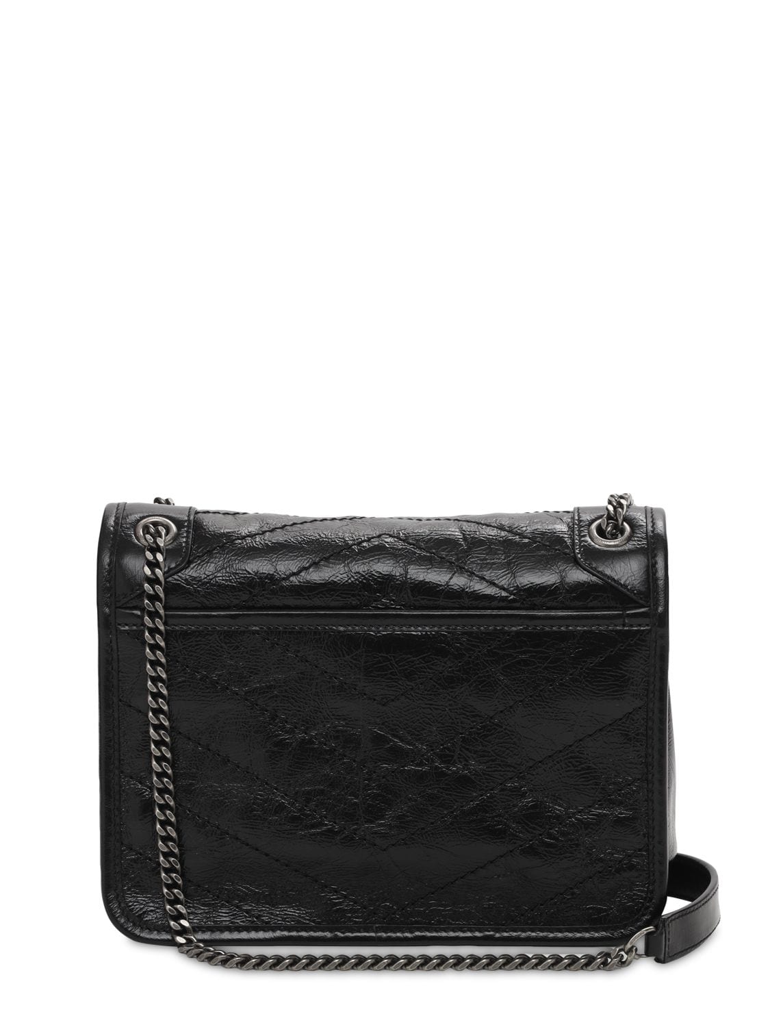 Shop Saint Laurent Baby Niki Vintage Leather Shoulder Bag In Black