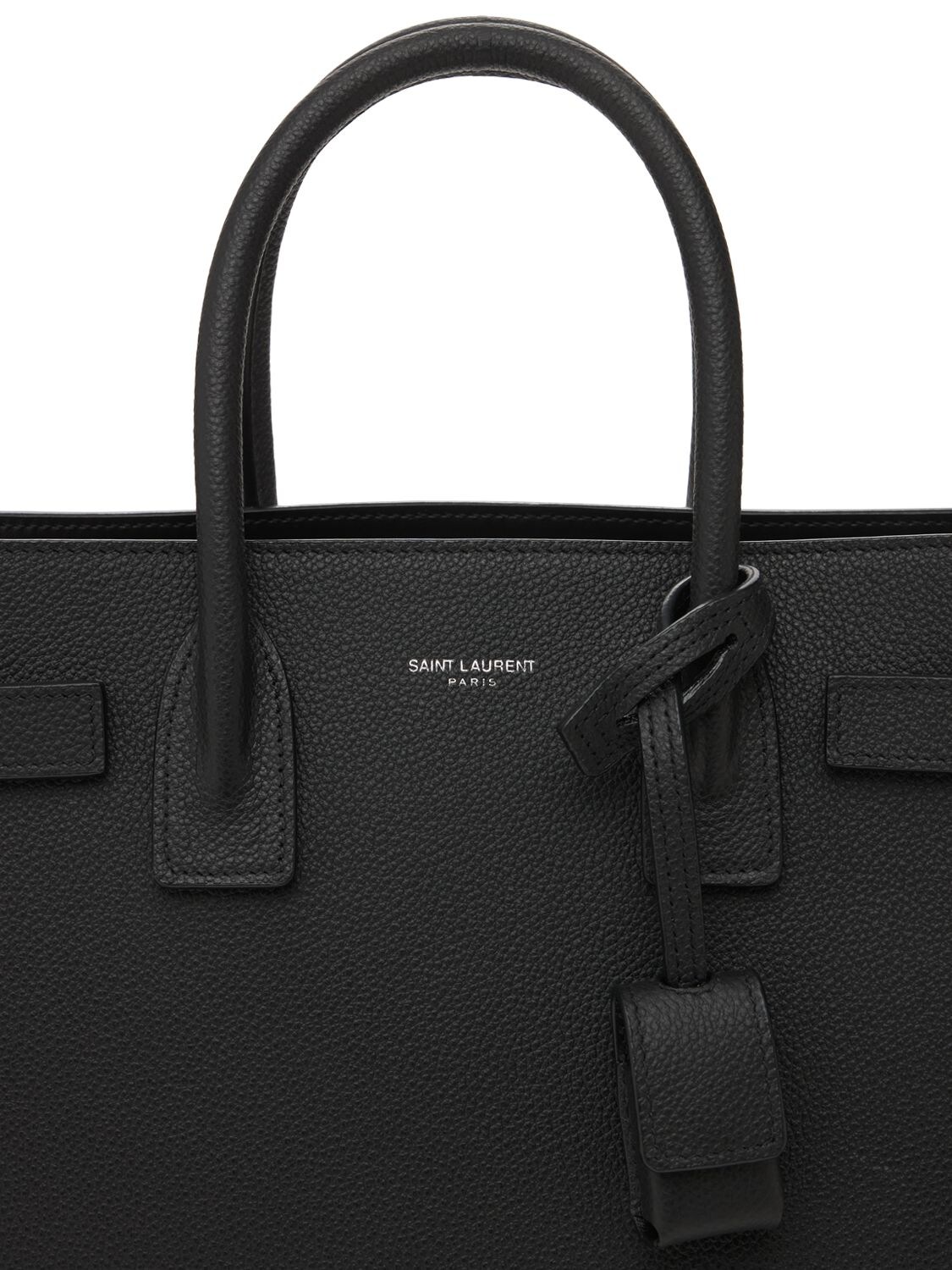 YVES SAINT LAURENT Baby Sac de Jour Grained Leather Tote Bag Black