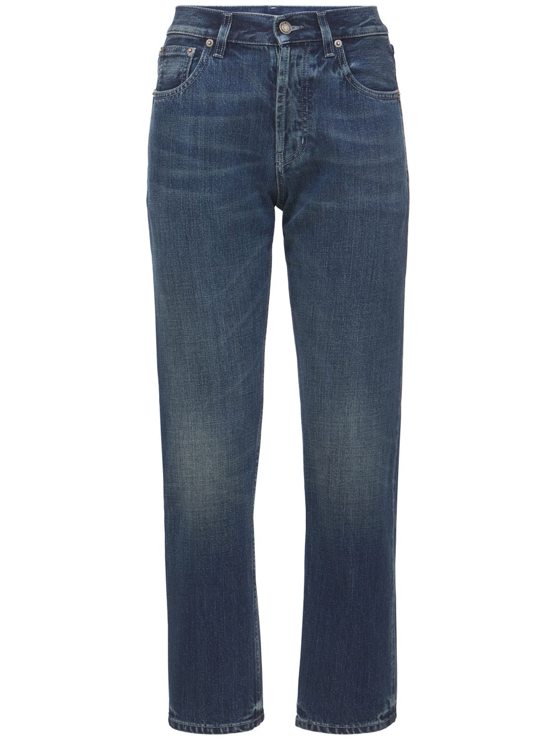 Saint Laurent Soft Cotton Denim Straight Leg Jeans