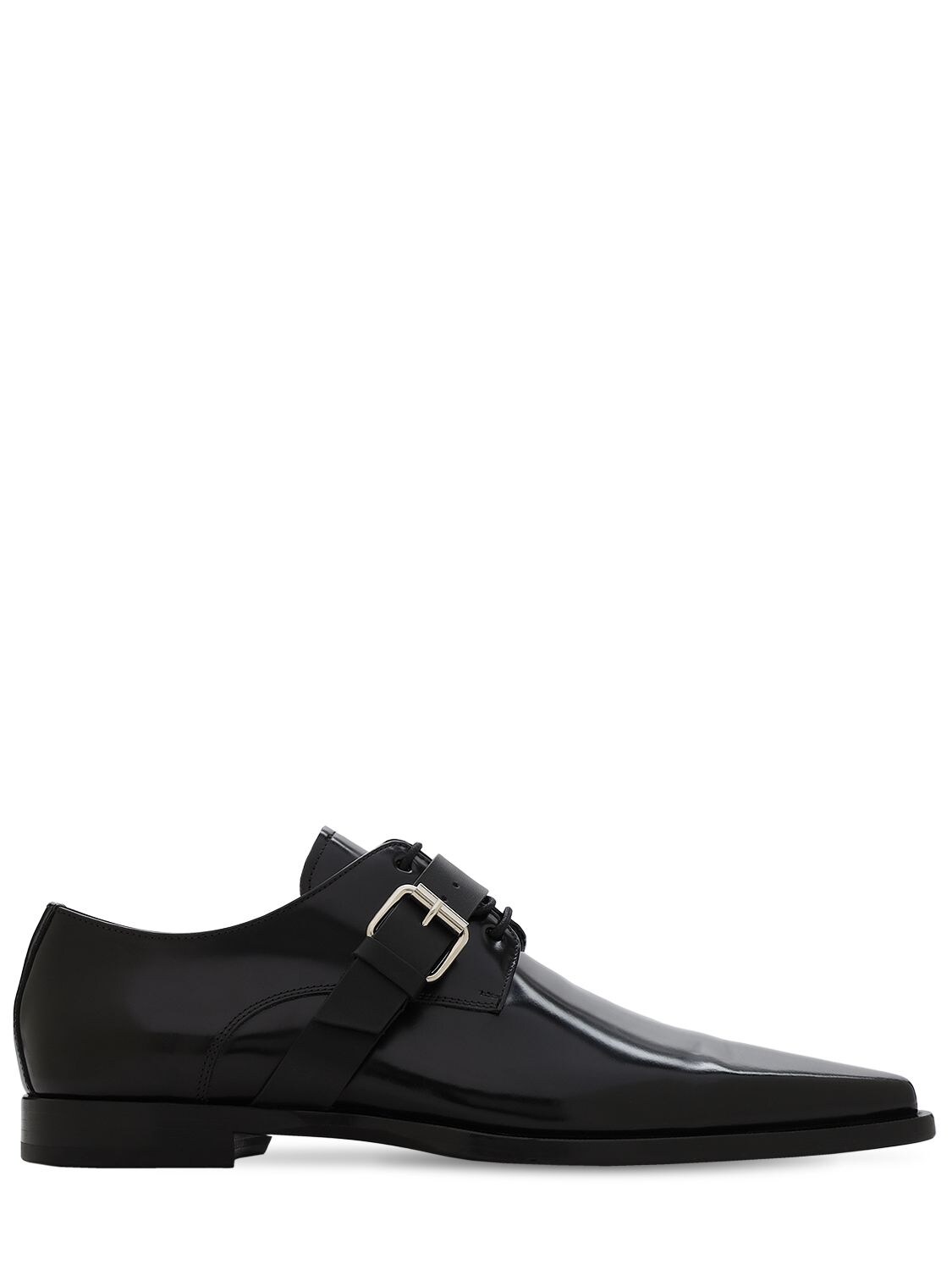 Dsquared2 Leather Lace-up Buckle Loafers In Black