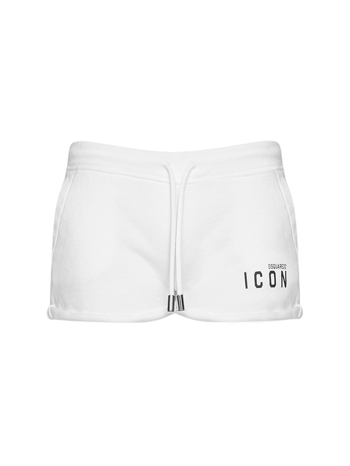 DSQUARED2 ICON COTTON JERSEY MINI SHORTS,73I07Y107-MTAW0