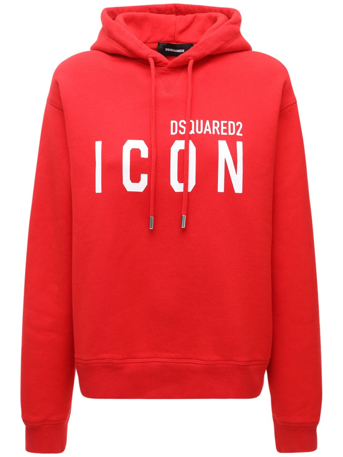Dsquared2 - Icon logo cotton jersey hoodie - Red | Luisaviaroma