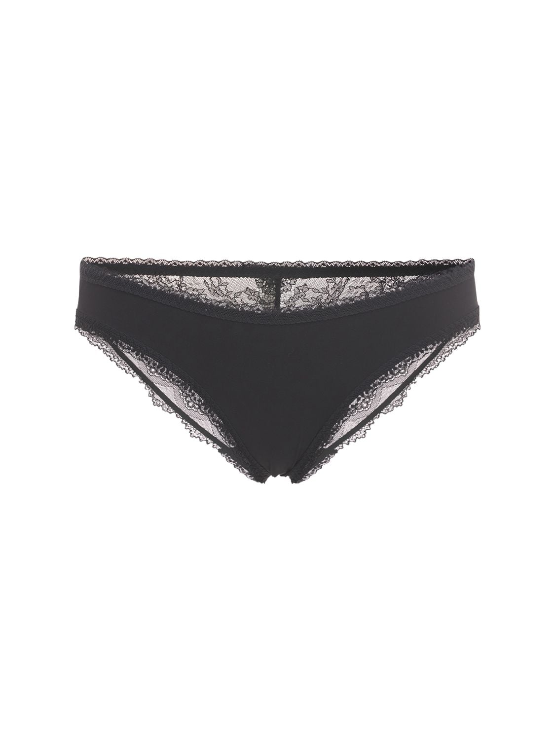 Stella Mccartney Polly Prancing Low Rise Lace Briefs In Black
