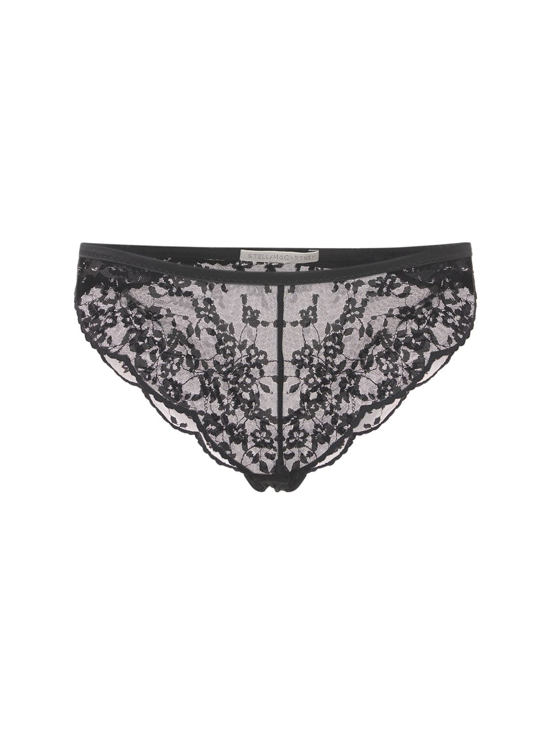 Stella Mccartney Clementine Glancing Low Rise Lace Briefs In Black