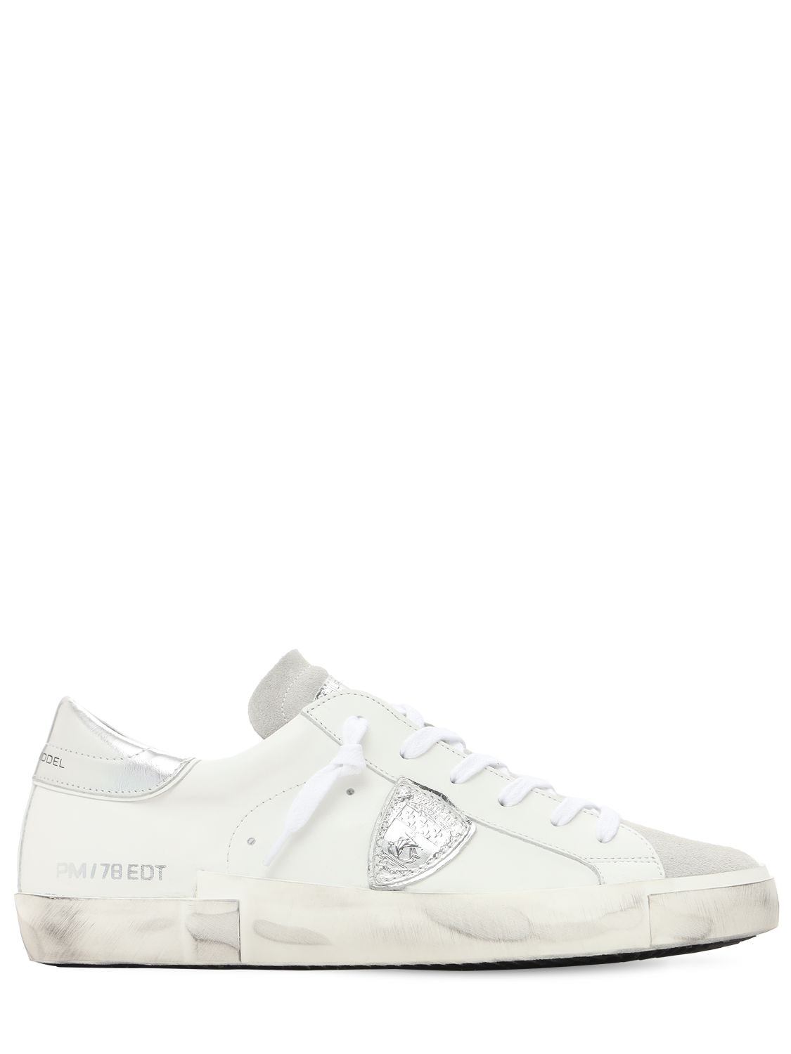 Philippe Model Paris Leather & Suede Sneakers In White | ModeSens