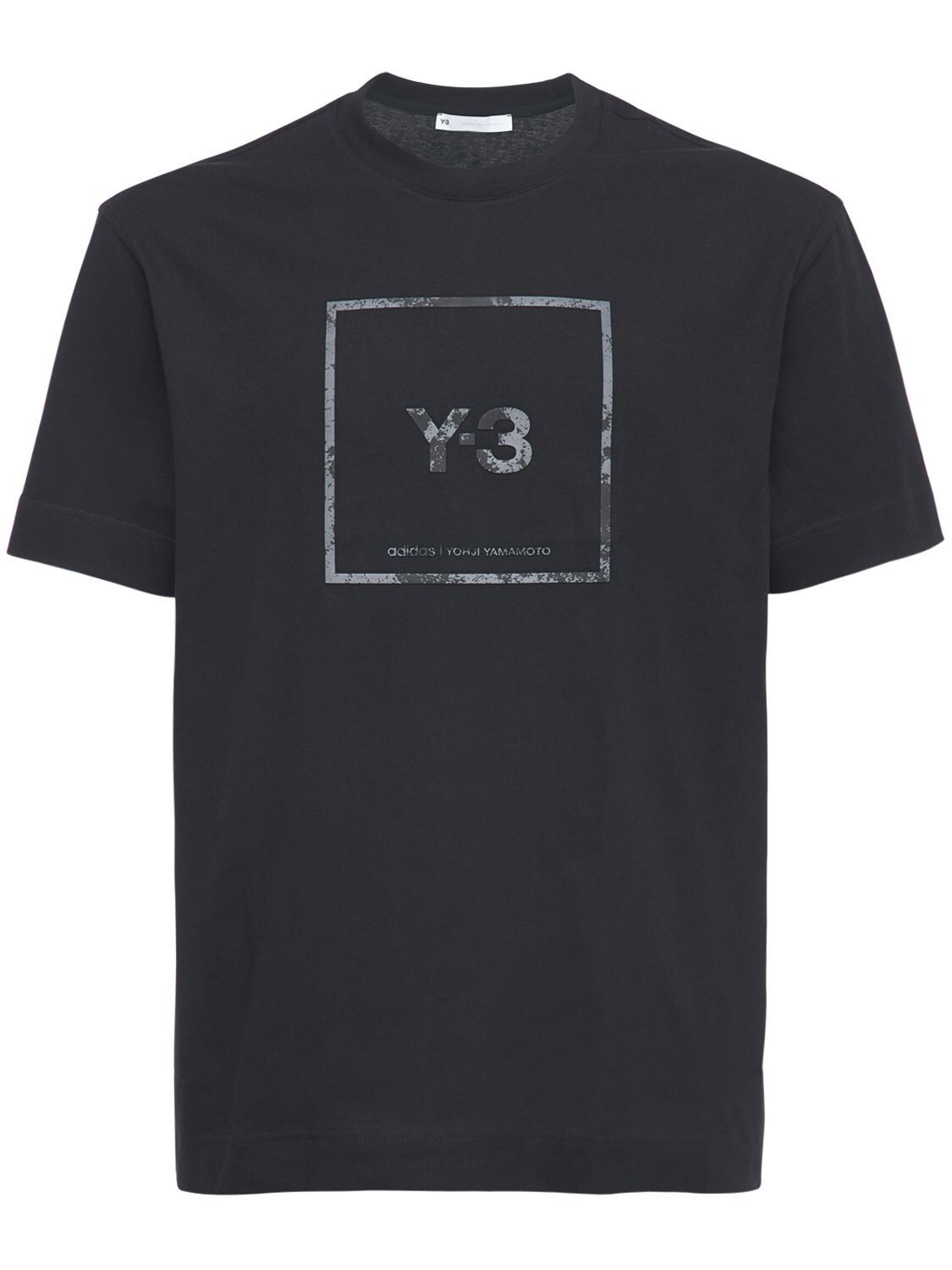 Y-3 Reflective Square Logo T-shirt In Black