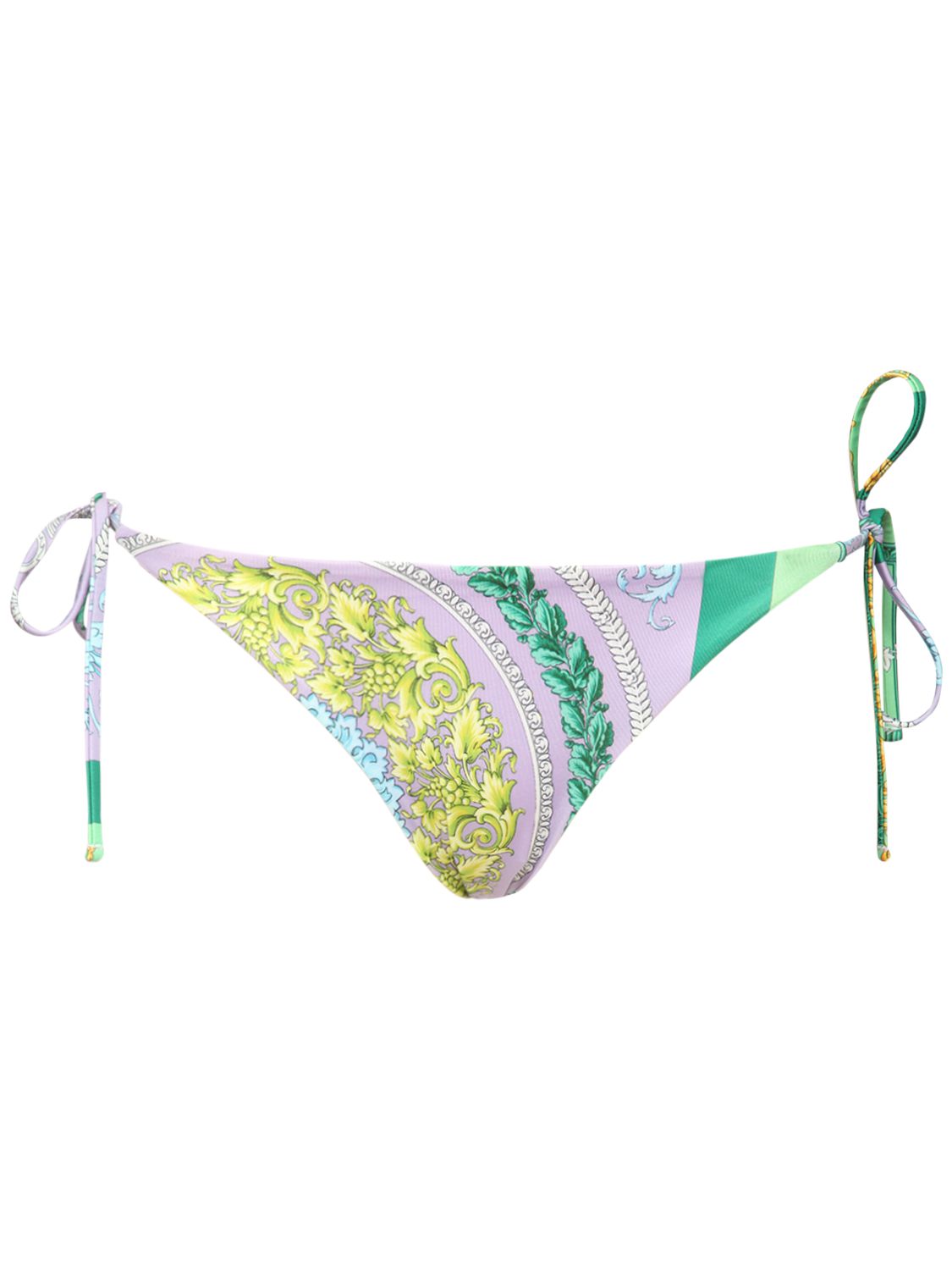 Versace Barocco Mosaic Printed Bikini Bottoms In Multicolor