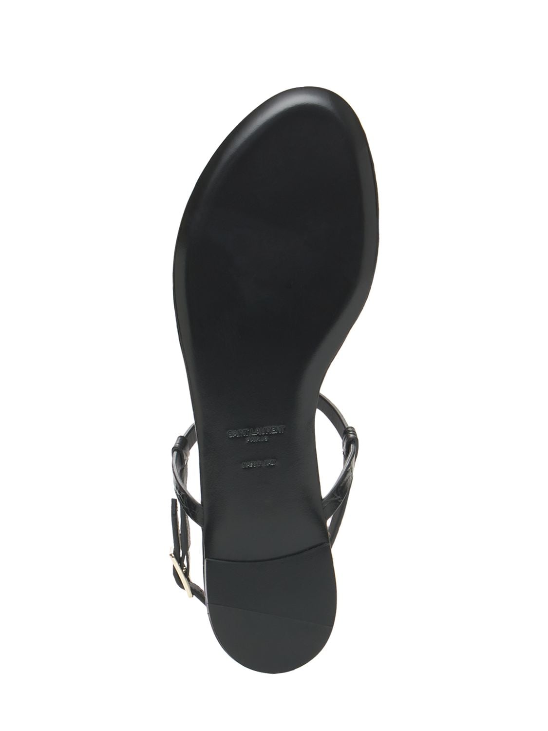 Shop Saint Laurent 10mm Cassandra Leather Thong Sandals In 블랙