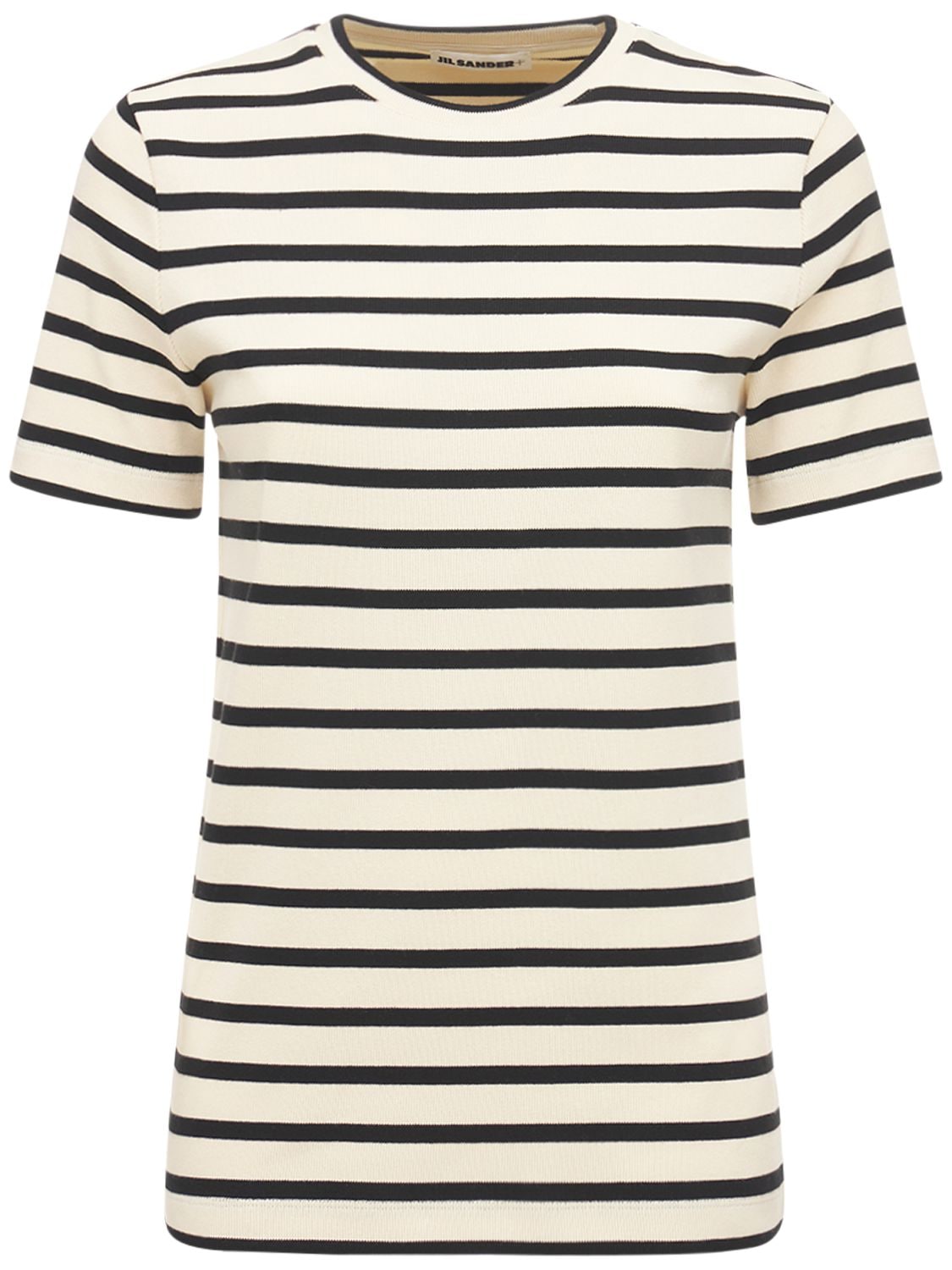 Image of Logo Striped Cotton Jersey T-shirt