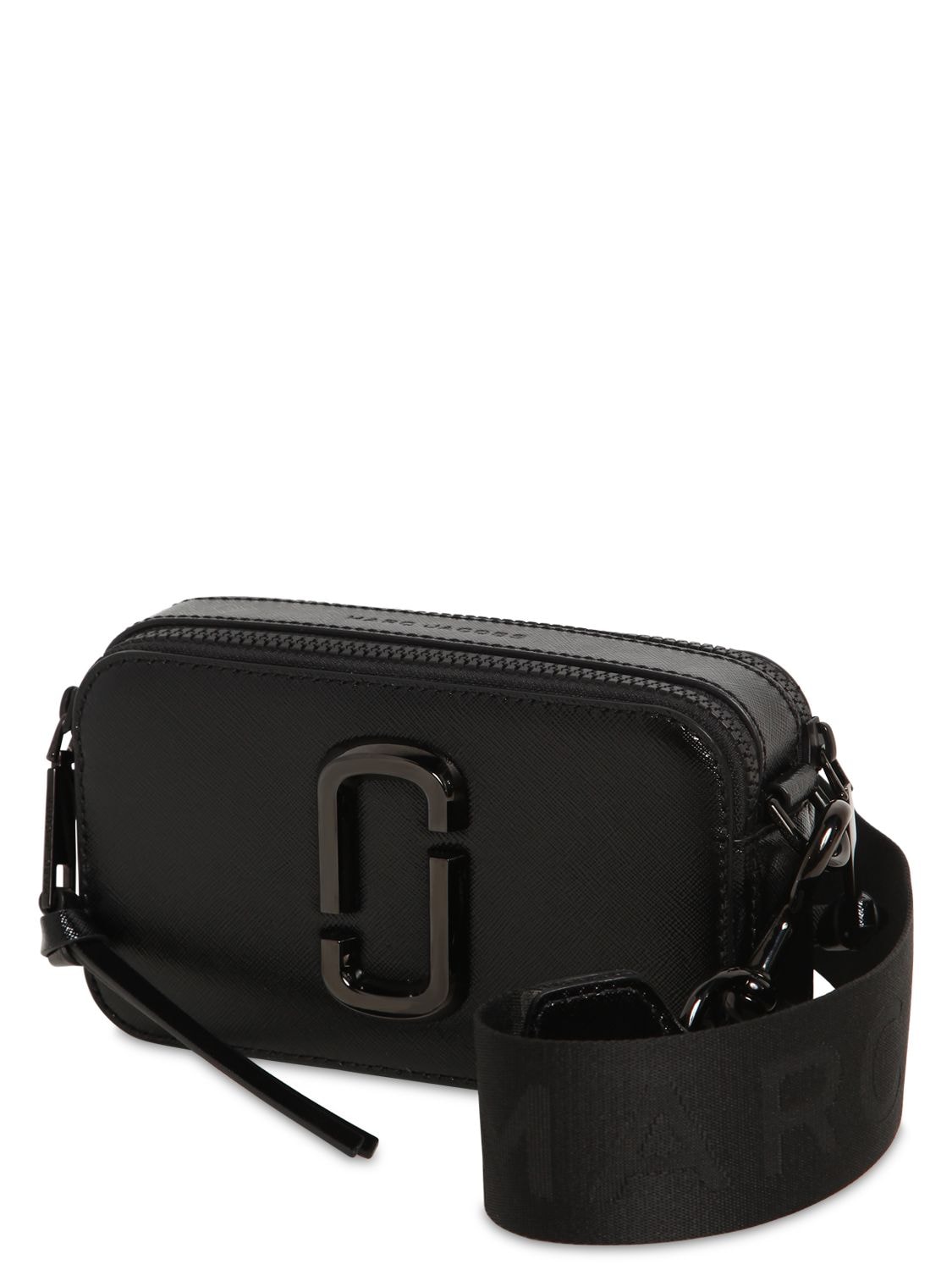 Marc Jacobs The Snapshot Dtm Leather Shoulder Bag In Black