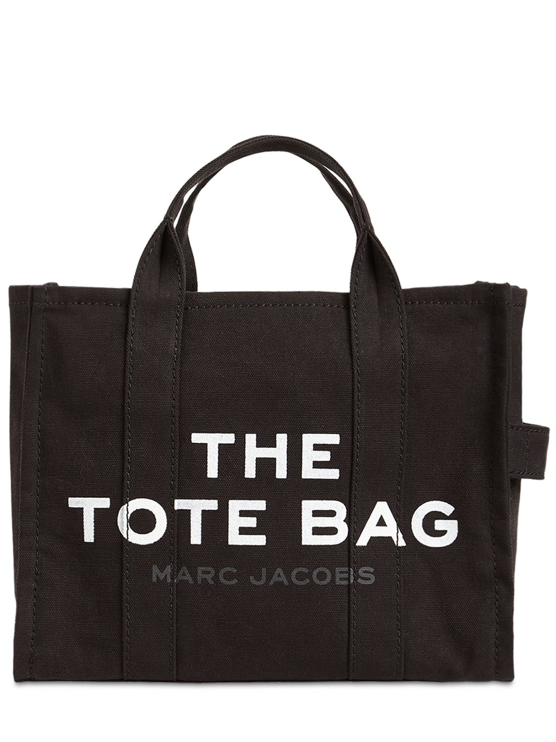 Marc Jacobs Medium Cotton Canvas Tote Bag In Black