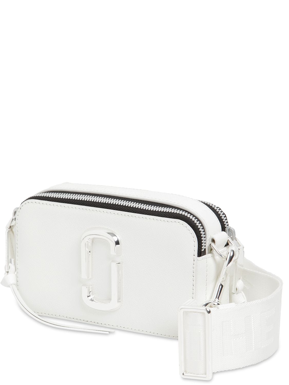 Marc Jacobs The Snapshot Dtm Leather Shoulder Bag In White