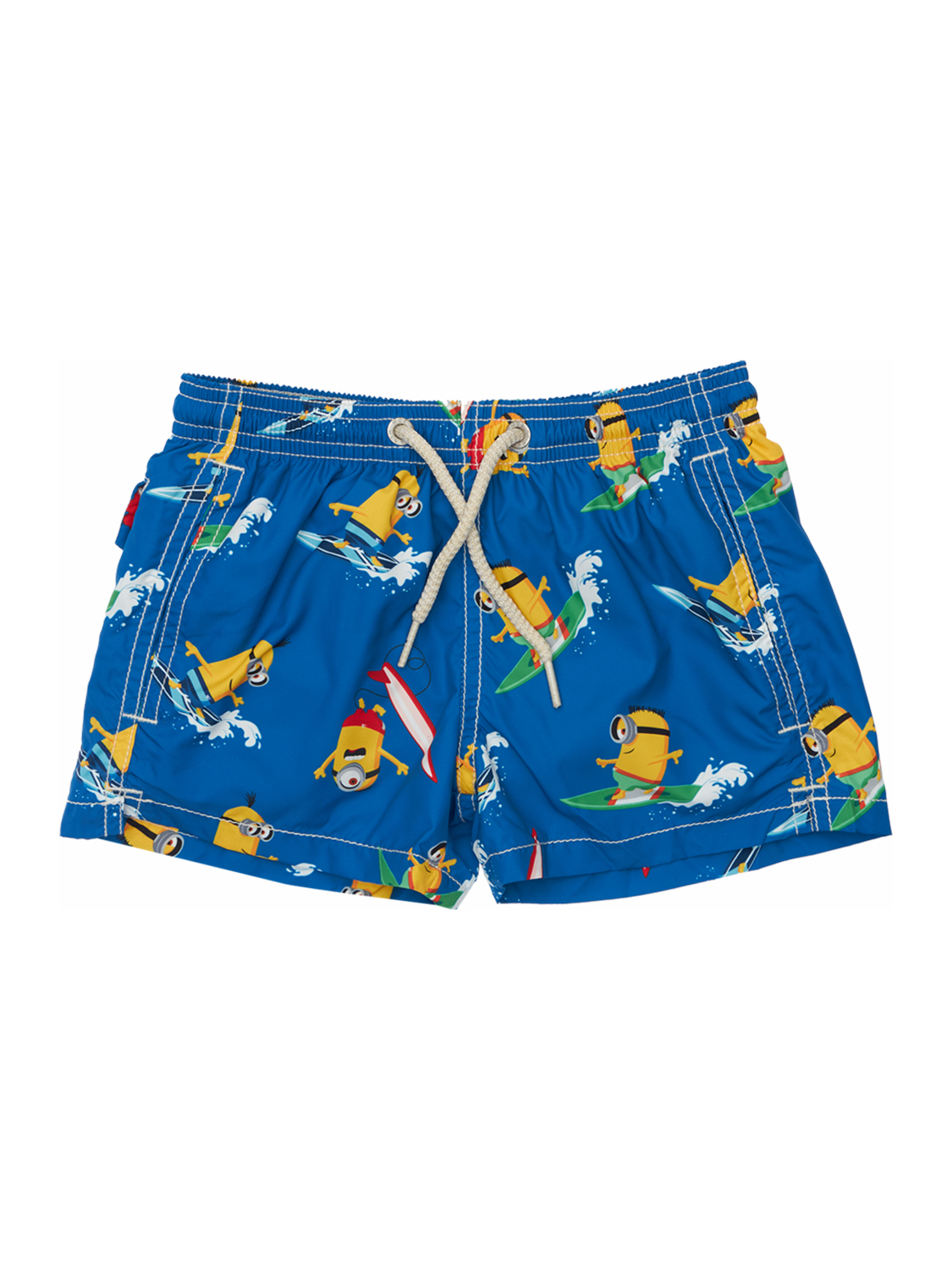 Mc2 Saint Barth Minions Print Recycled Fiber Swim Shorts In Blue