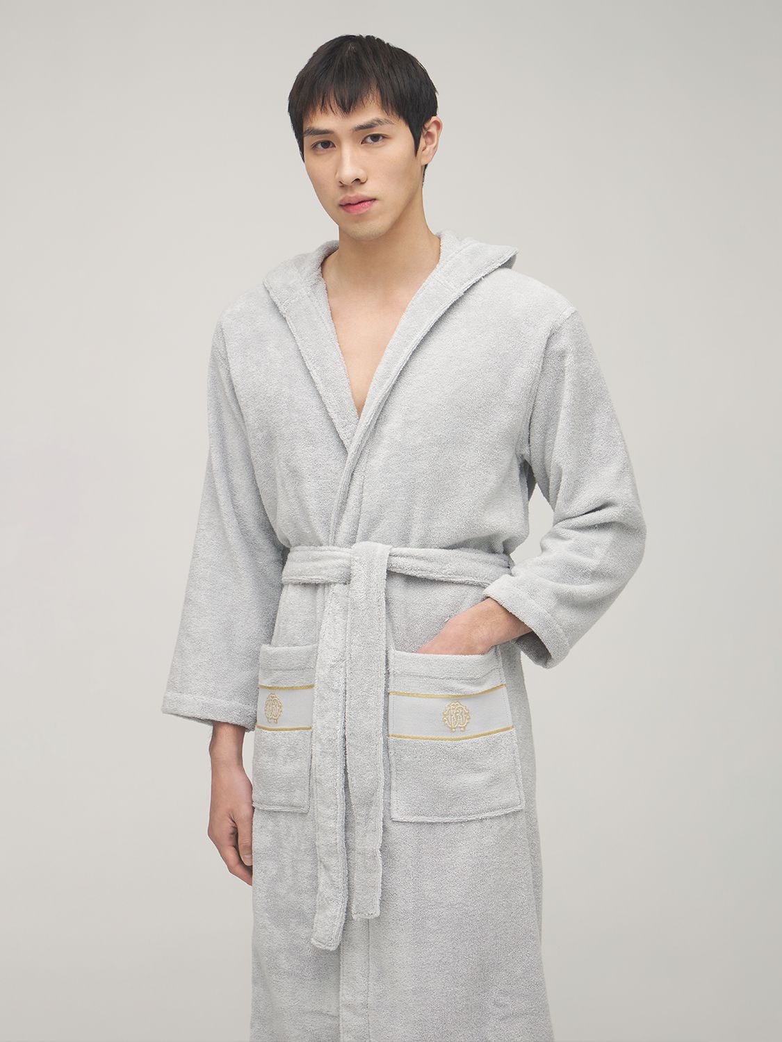 ROBERTO CAVALLI GOLD NEW COTTON BATHROBE 