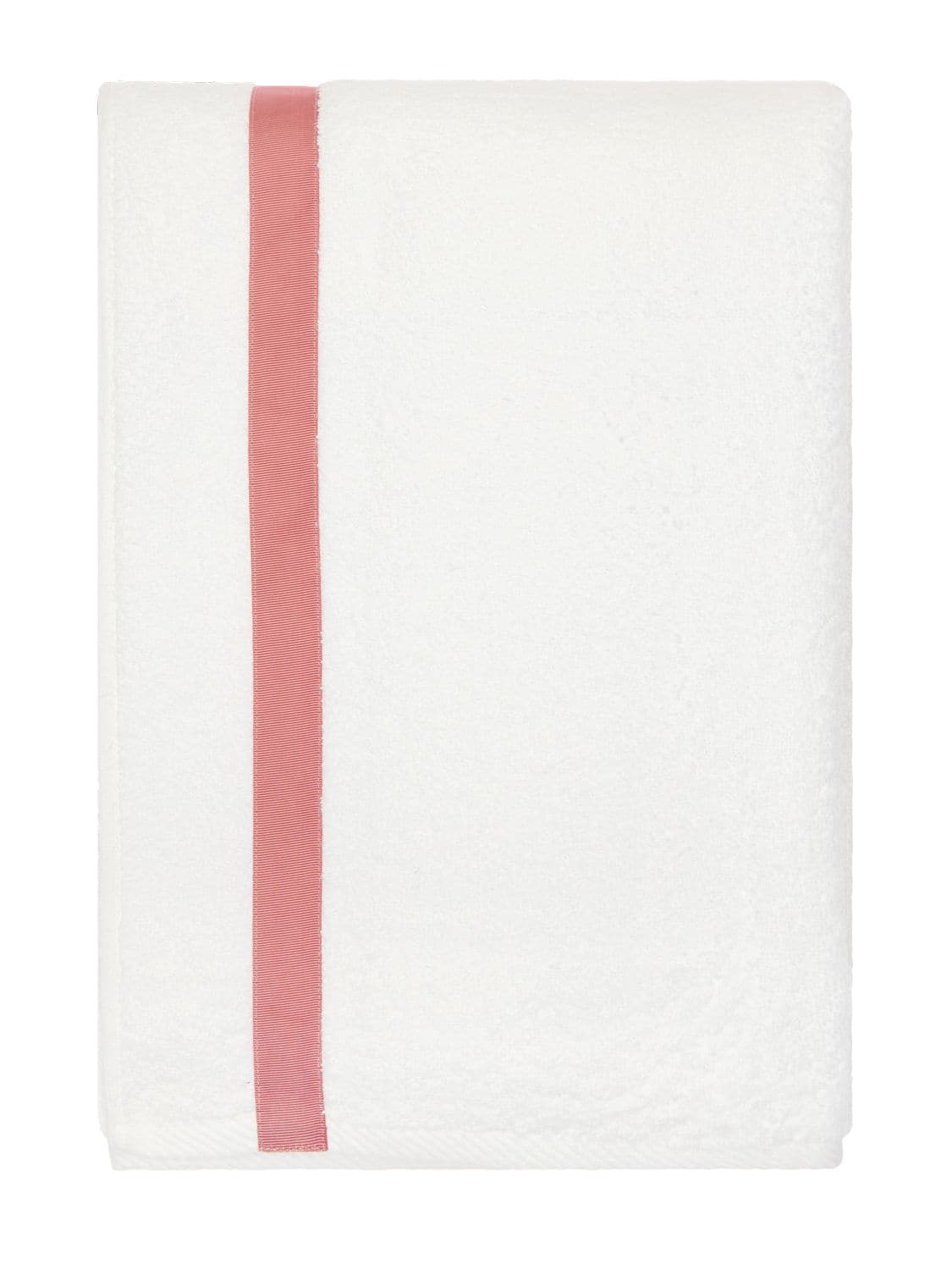 Alessandro Di Marco Cotton Terrycloth Bath Towel In White,pink
