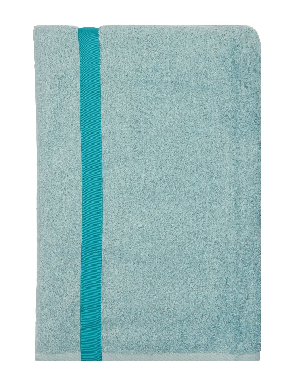 Alessandro Di Marco Cotton Terrycloth Bath Towel In Blue