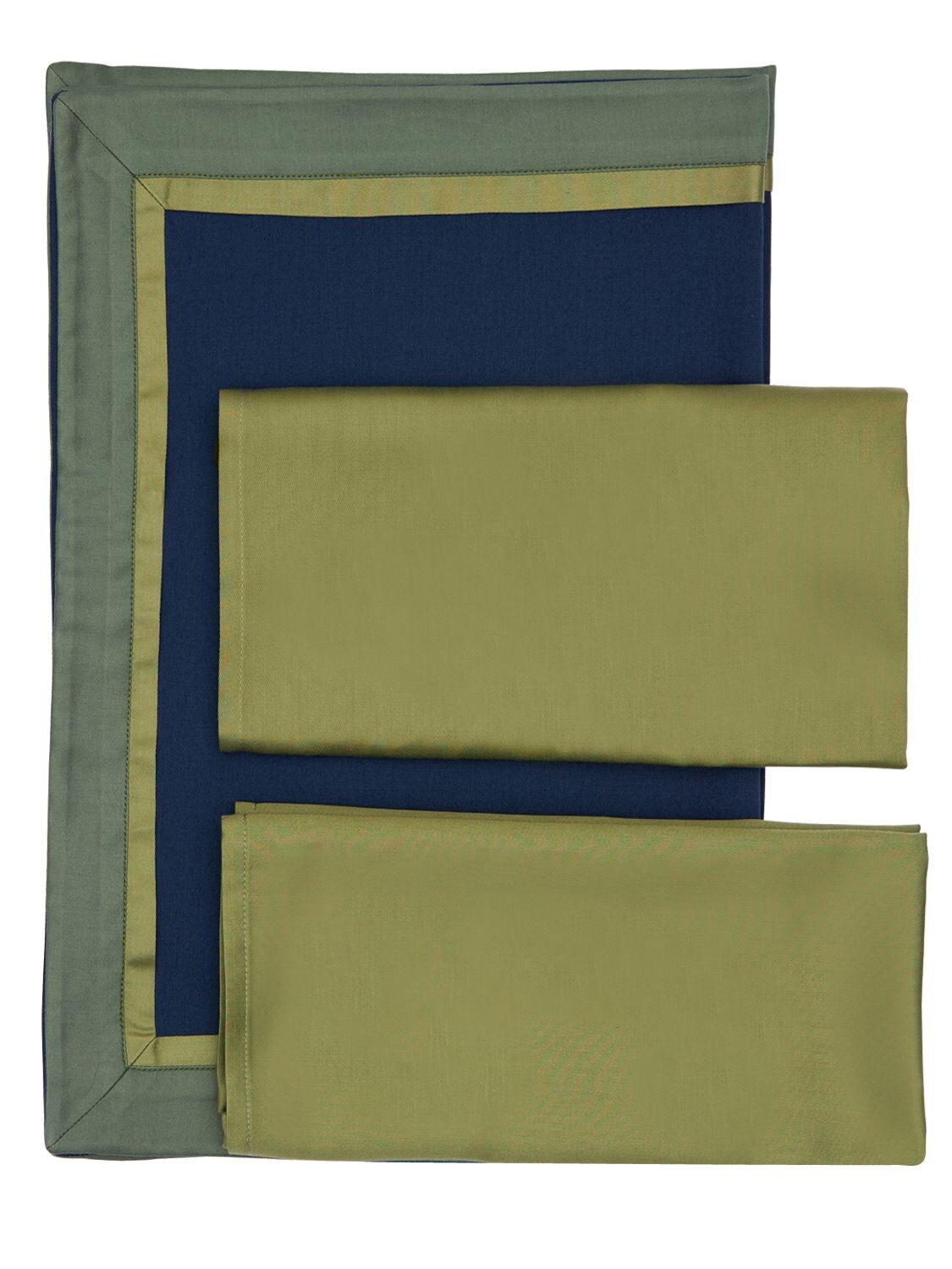 Alessandro Di Marco Set Of Two Placemats & Napkins In Blue,green