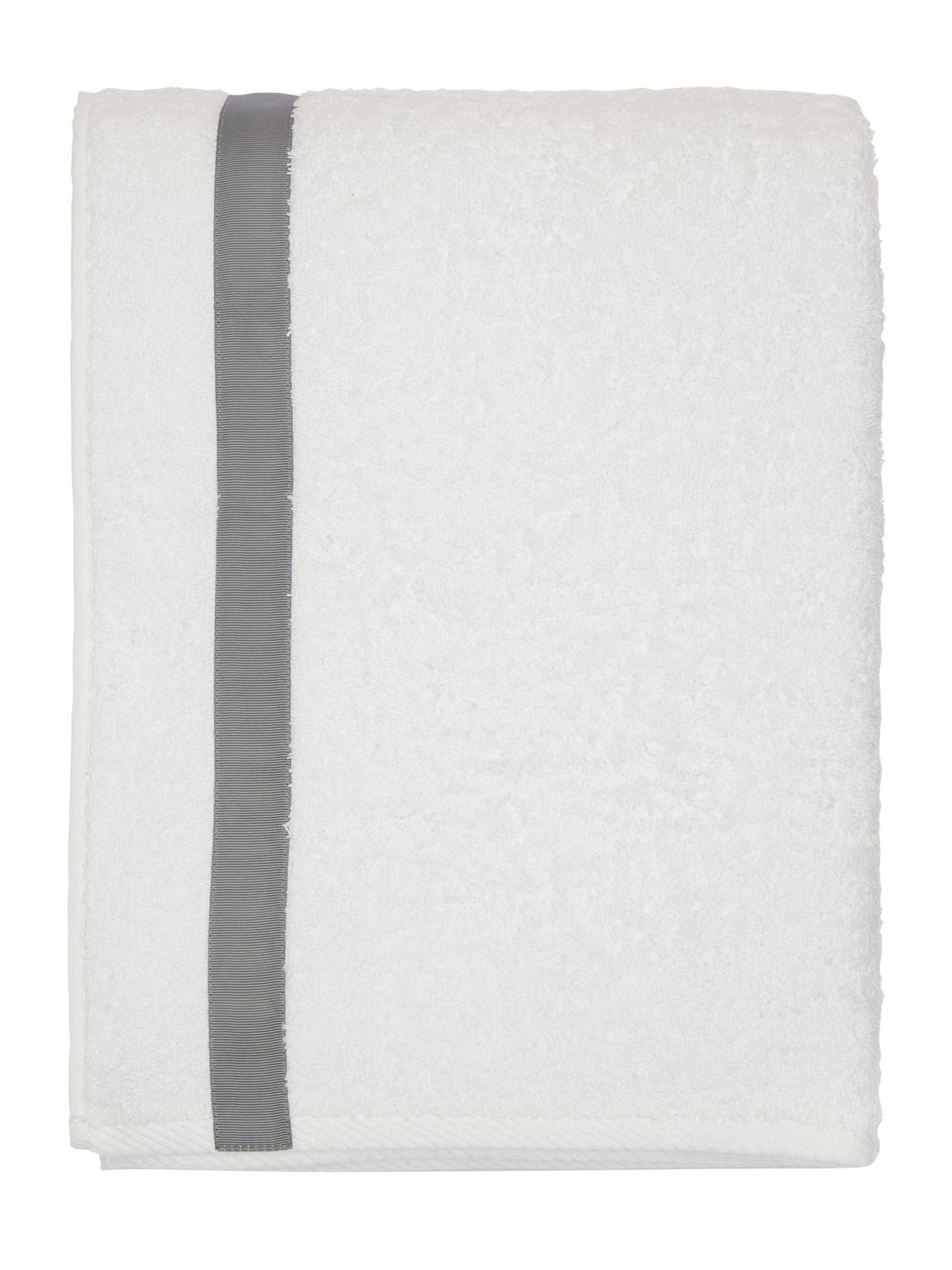 Alessandro Di Marco Cotton Terrycloth Bath Towel In White