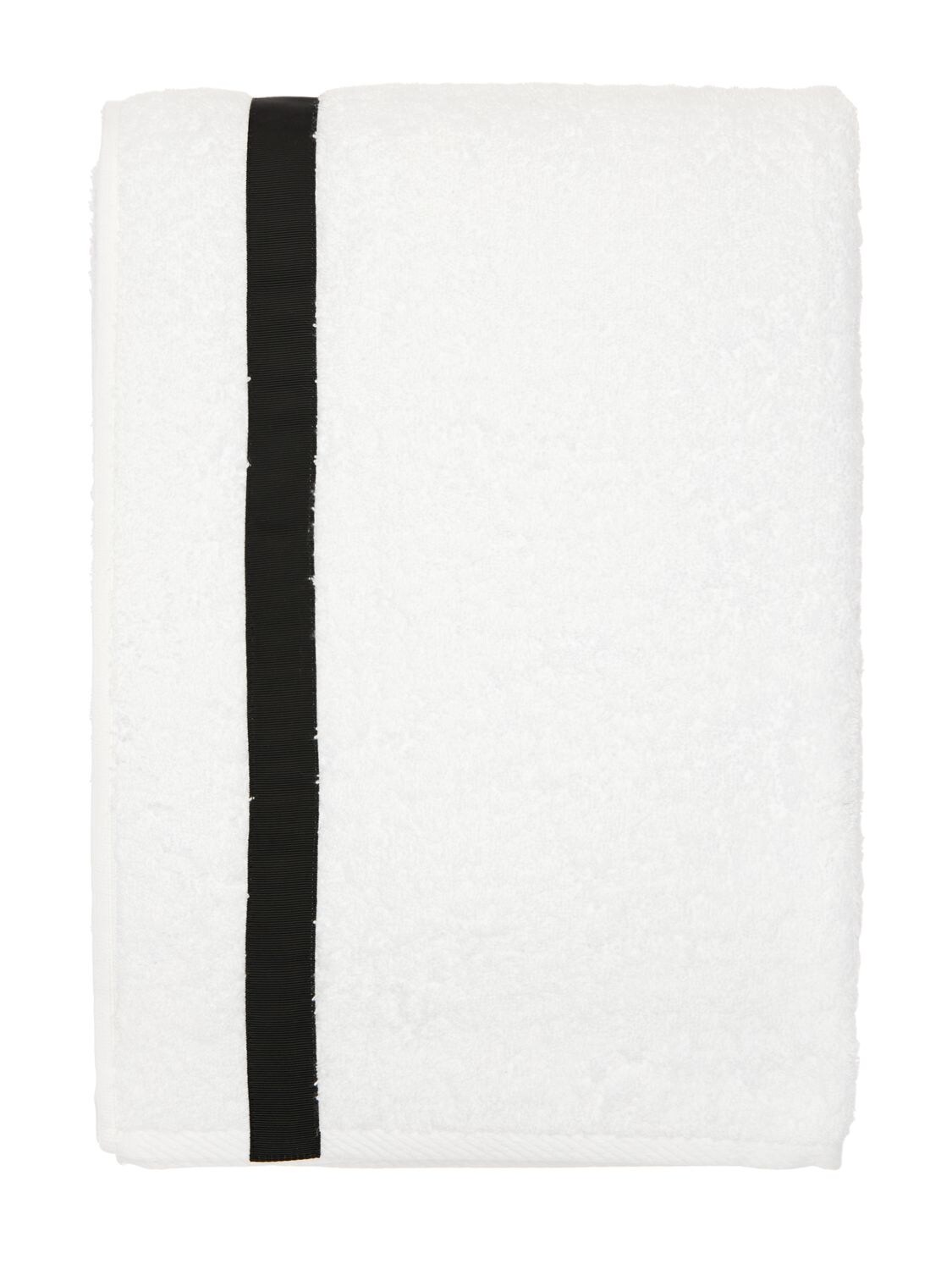 Alessandro Di Marco Cotton Terrycloth Bath Towel In White