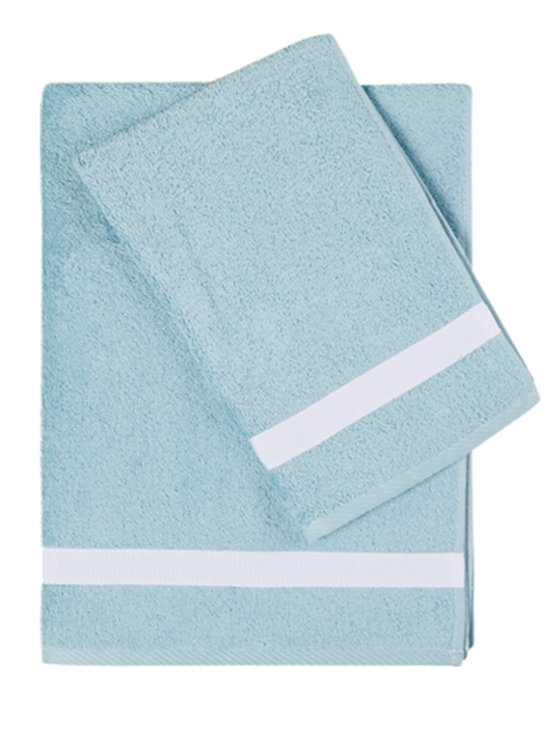 Alessandro Di Marco Set Of 2 Cotton Terrycloth Towels In Blue